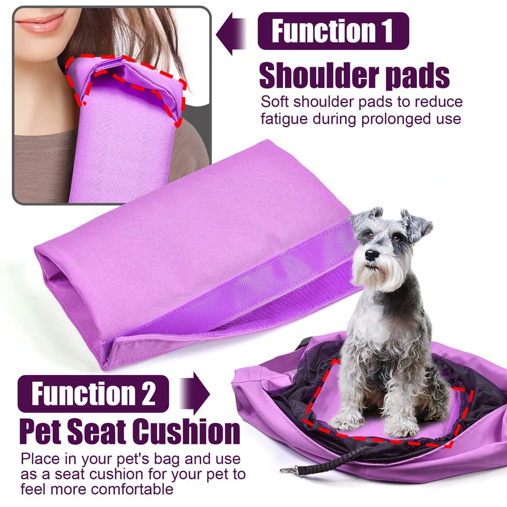 Aofook Dog Cat Sling Carrier Adjustable Padded Shoulder Strap With Large Zipper Pocket & Mesh Pocket For Outdoor Travel