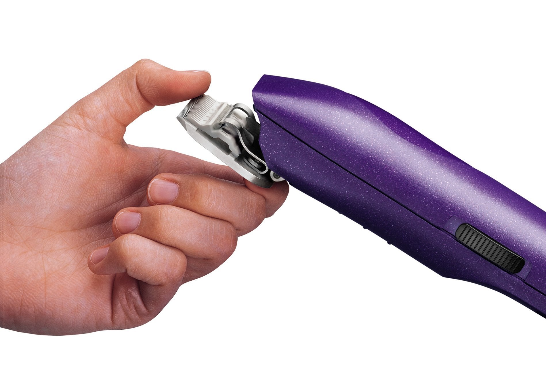 Andis 21420 Easyclip Pro-Animal 7-Piece Detachable Blade Clipper Kit, Animal/Dog Grooming, Purple Mbg-2