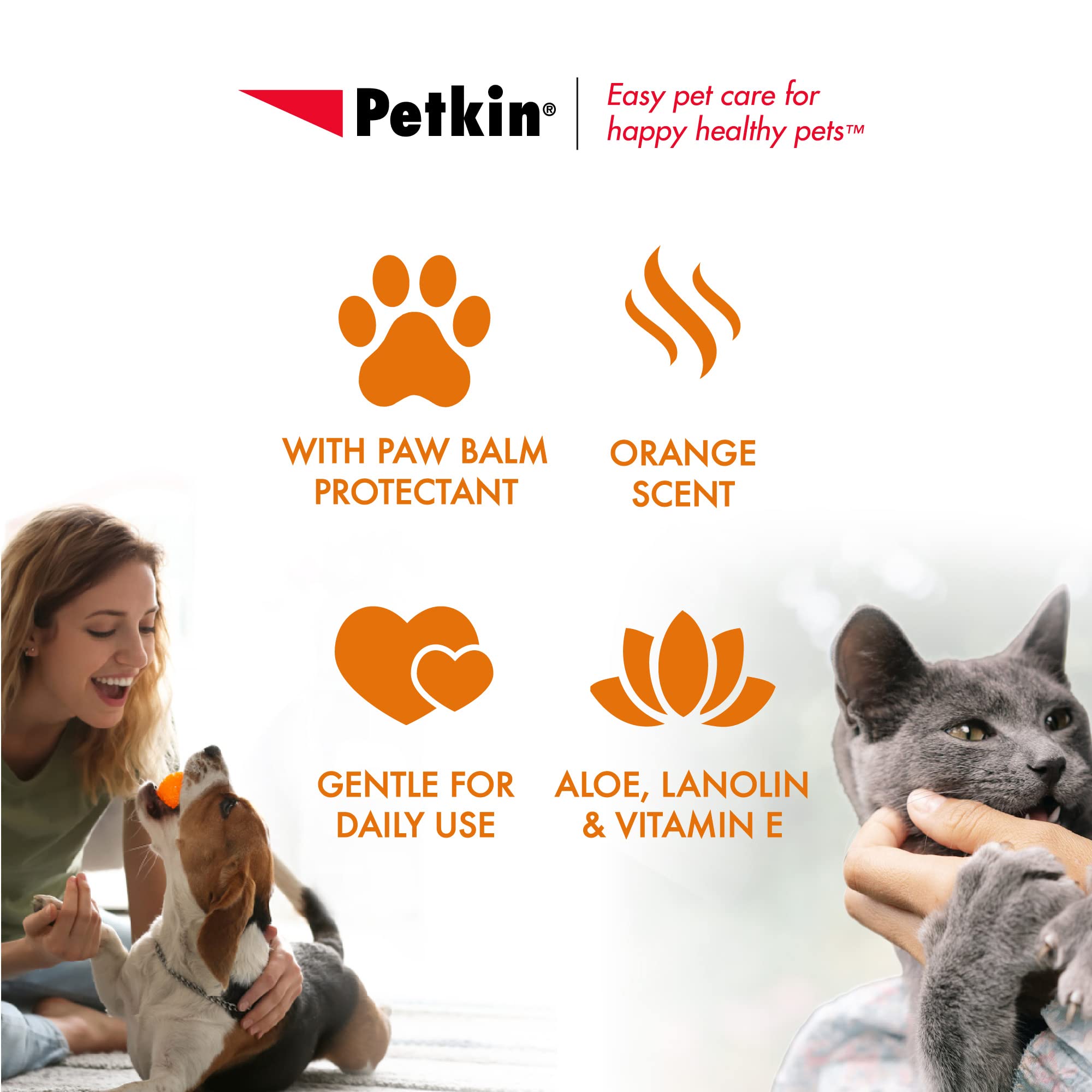 Petkin Big N' Thick Paw Wipes For Dogs, 100 Large Wipes - Clean Dirty Paws After Muddy Walks, With Paw Balm Protectant - Keep Fl