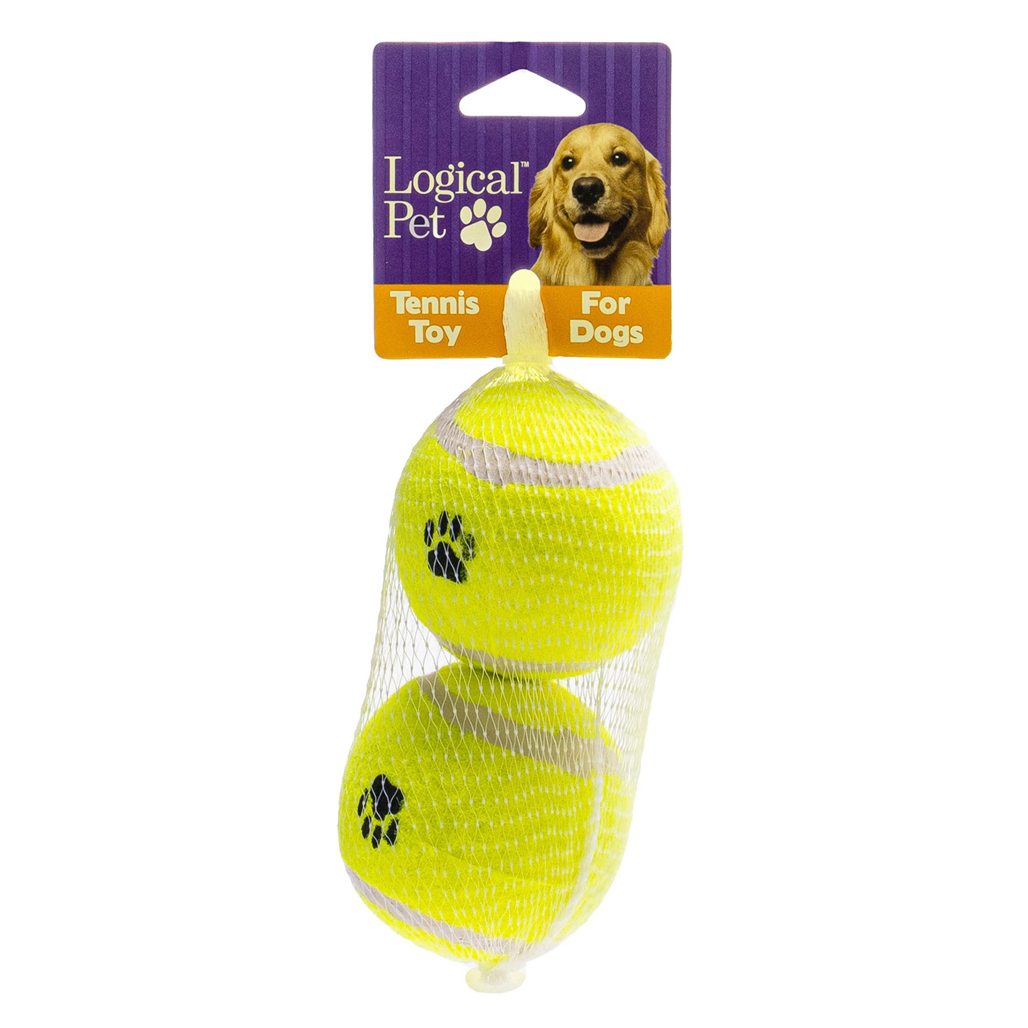 Pet Factory 2-Pack Logical Pet 2.5 Tennis Balls Dog Toy Set - Fluorescent Yellow, Set of 2