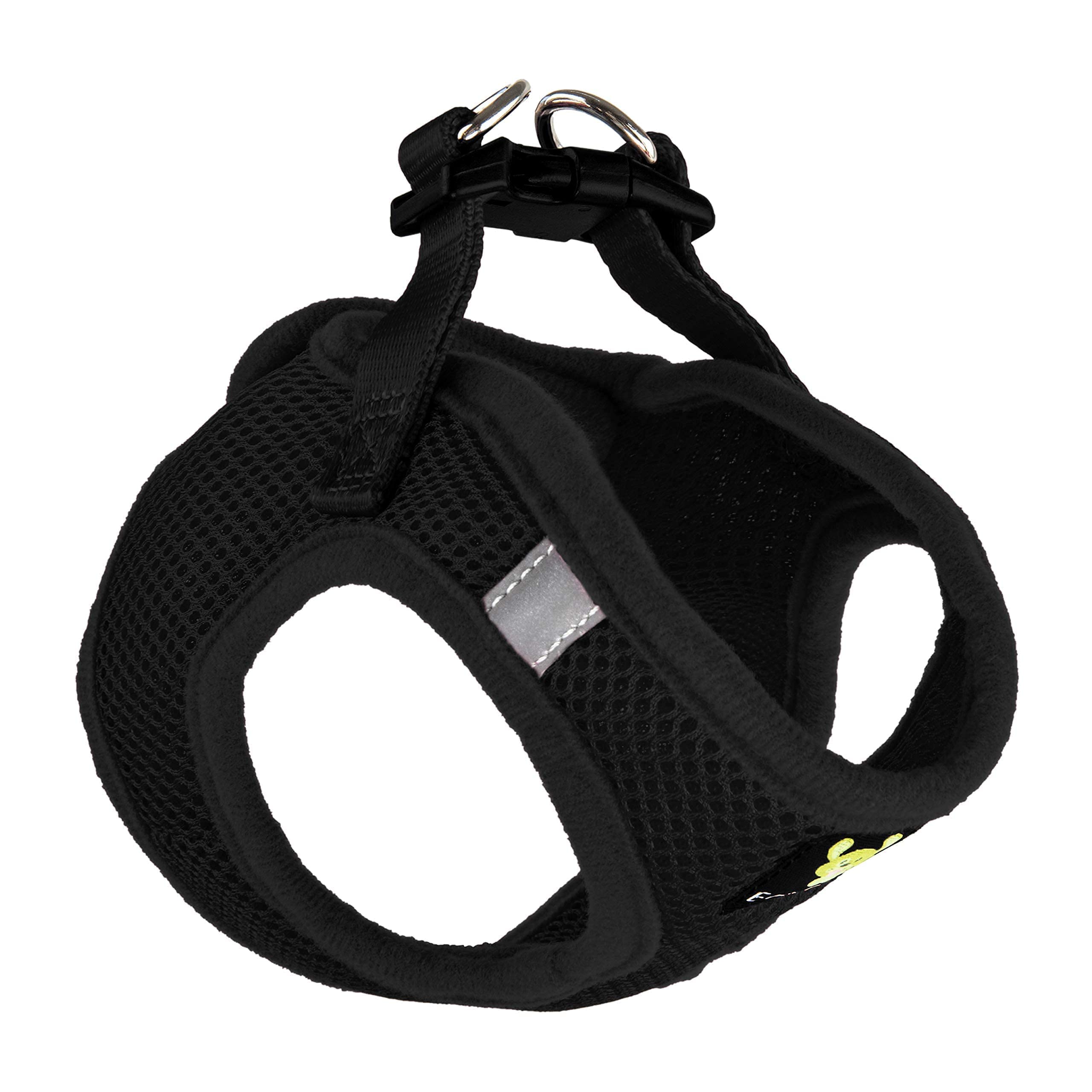 Ecobark Step In Dog Harness - Eco-Friendly Dog Harnesses For Xs, Small, And Medium Breed Dogs - Reflective And Adjustable Body Halter Vest - Soft Luxurious Mesh Toy Breed Harness (Black, Medium)