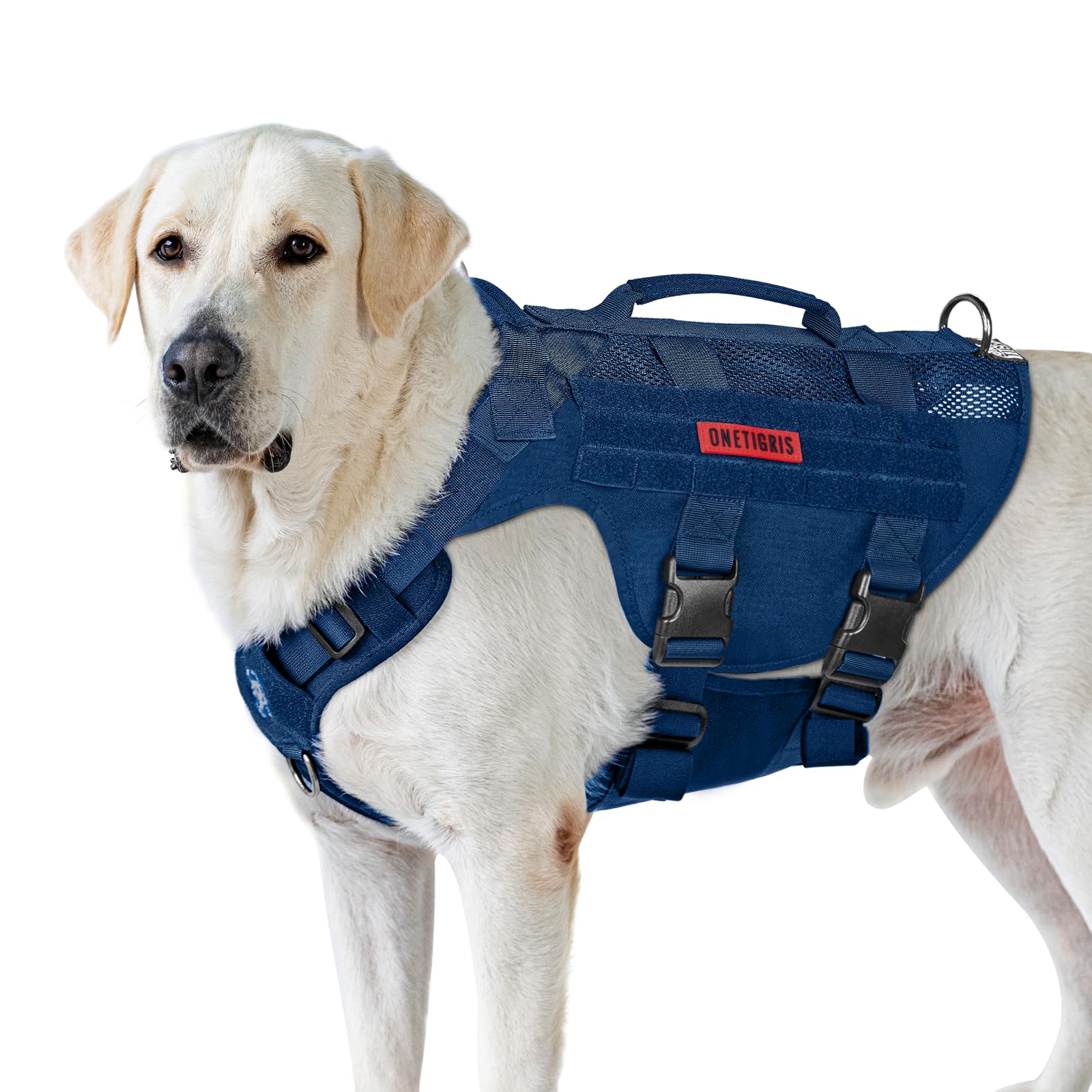 Onetigris Tactical Dog Harness For Small Medium Large Dog, Mesh Design Service Dog Vest Breathable Military Dog Molle Vests With