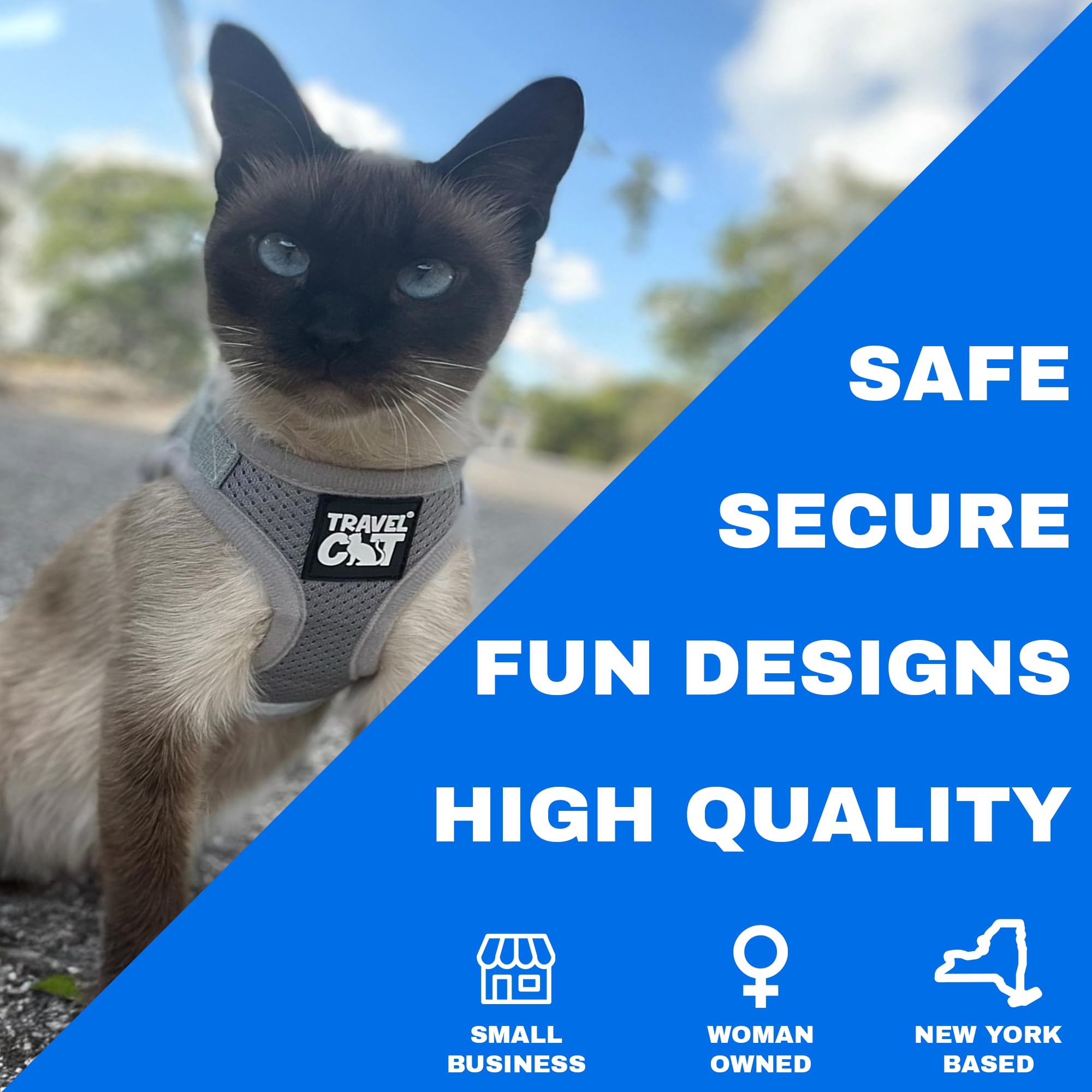 Travel Cat Harness And Leash Set - Adjustable Fit Mesh Cat Harness And Reflective Strap - Comfort Escape Proof Harness For Cats,