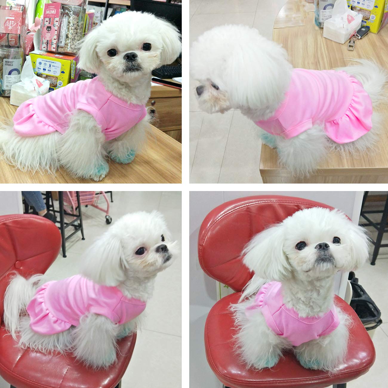 Caisang Dog Shirts Puppy Clothes For Small Dogs Boy, Pet T-Shirts Doggy Vest Apparel, Comfortable Summer Shirts Beach Wear Cloth