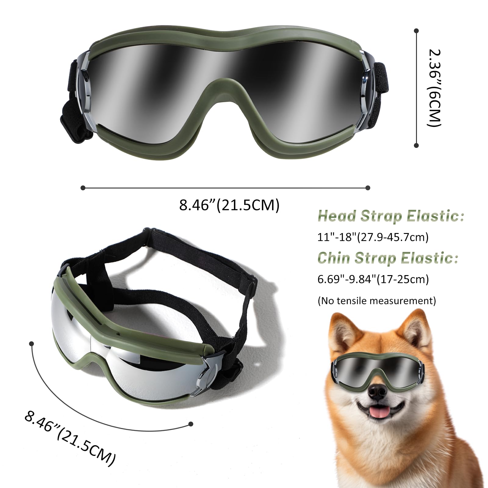 Nvted Dog Sunglasses Goggles, Uv Wind Dust Fog Protection Pet Glasses Eye Wear Protection With Adjustable Strap For Medium Or La