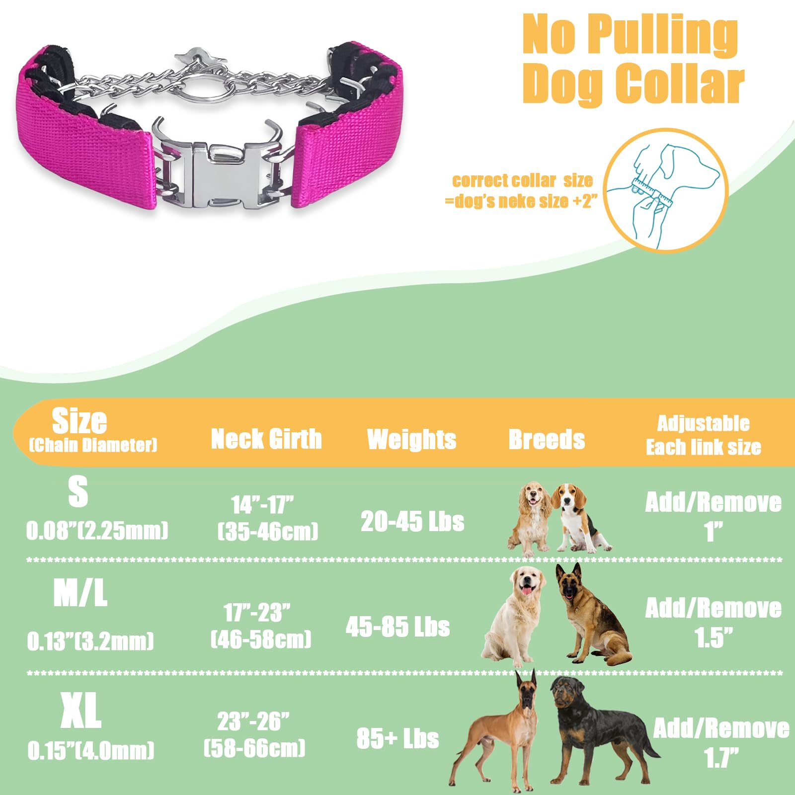 Adjustable Dog Collar With Quick Release Buckle For Small Medium Large Dogs