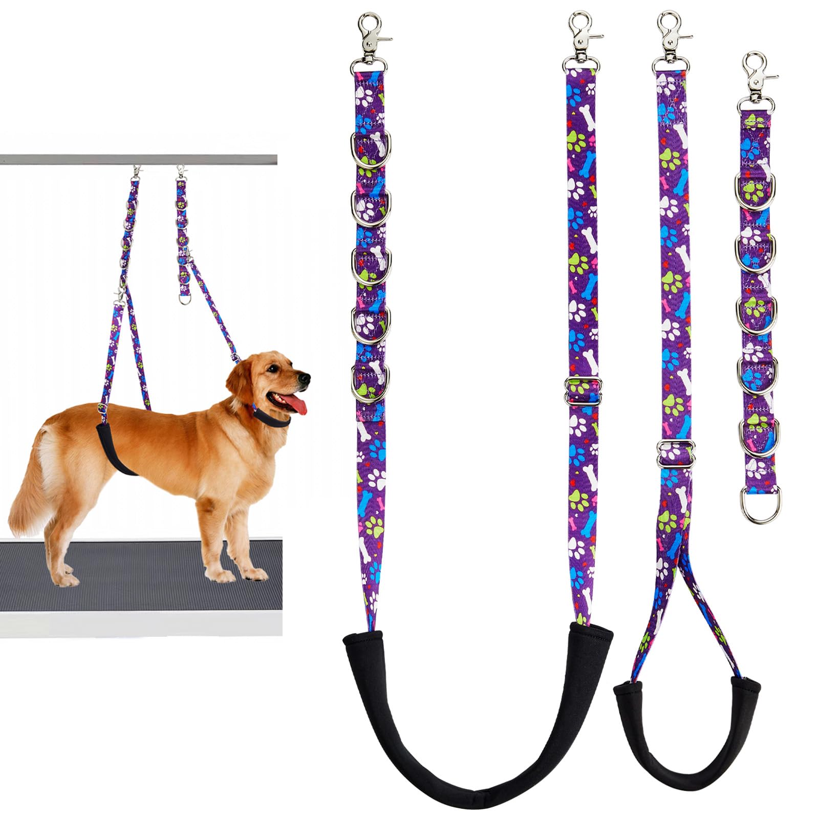 Fursdoly Dog Grooming Belly Straps Pet Dog Grooming Belly Band Pet Dog Grooming Loop Dog Grooming Table Arm Accessories Cute Paw