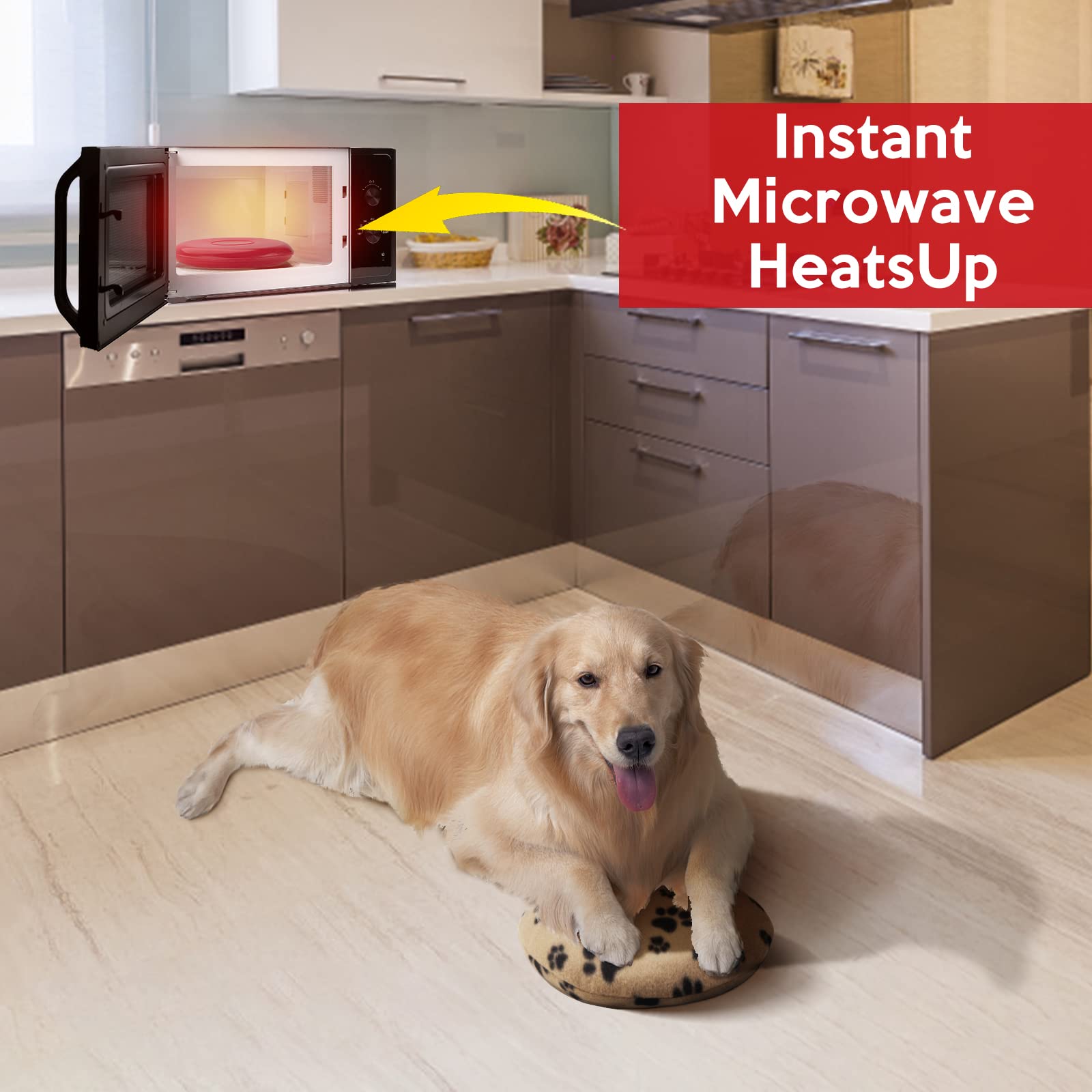 Original Pet Heating Pad Microwave, Snuggle Warming Safe Outdoor Newborn Kitten Puppy Pet Bed Warmer, Gel Reusable Heat Disc, Waterproof Heating Disk For Dog, Cat, Rabbit And Guinea Pig, Pet Gifts