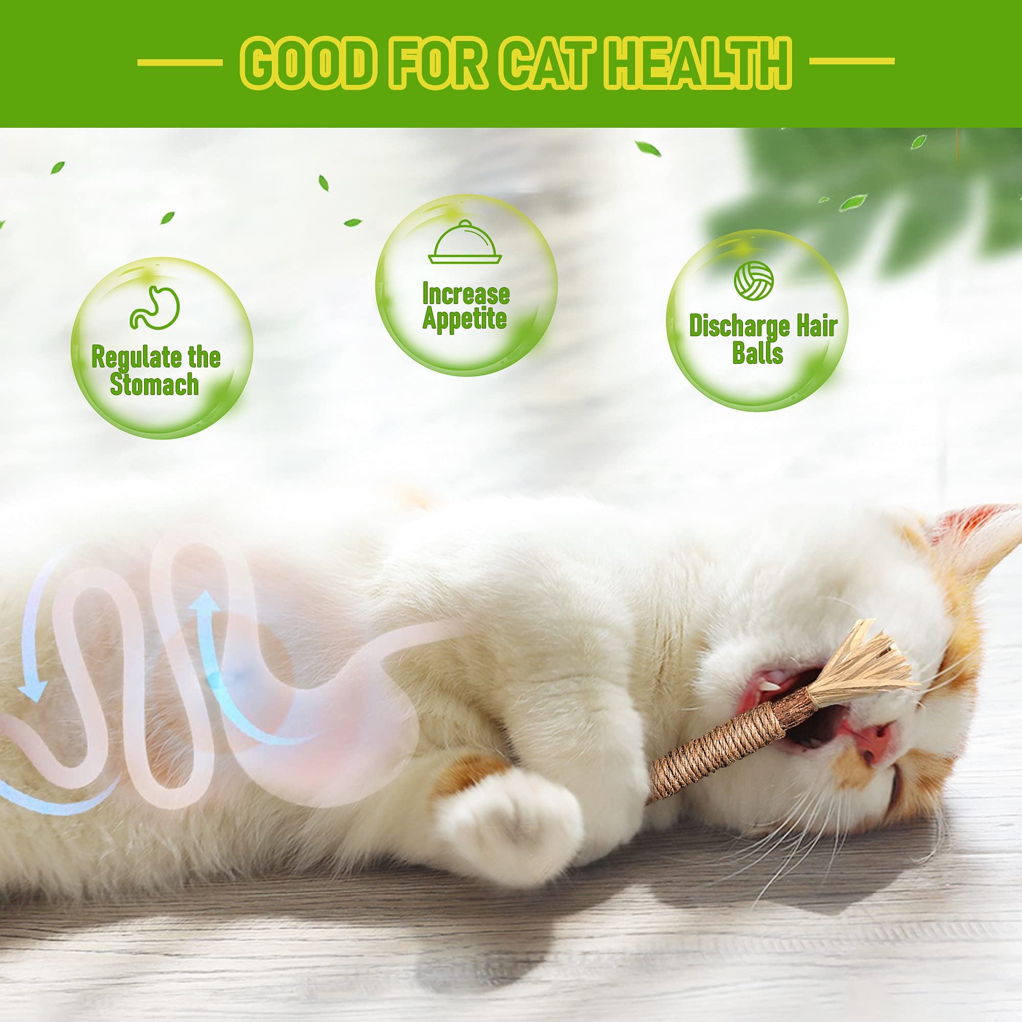 Gbsyu 5 Pack Silvervine Cat Toy, Silvervine Sticks Cat Toys For Indoor Cats, Cat & Kitten Chew Toys For Aggressive Chewers, Cat