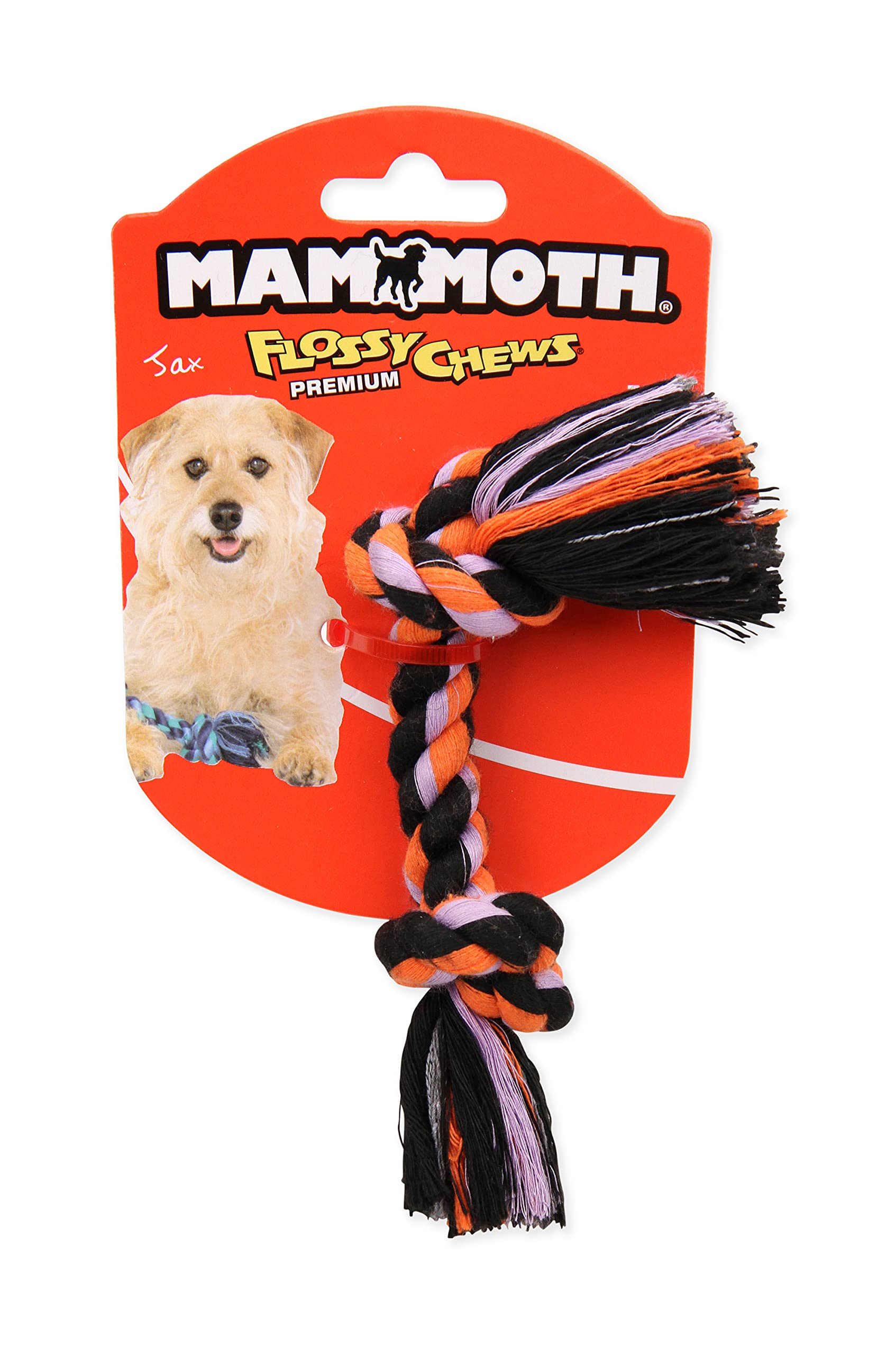 Mammoth Pet Products Flossy Chews Cottonblend Color Rope E, Mini, 6-Inch, Multicolored (20000V)