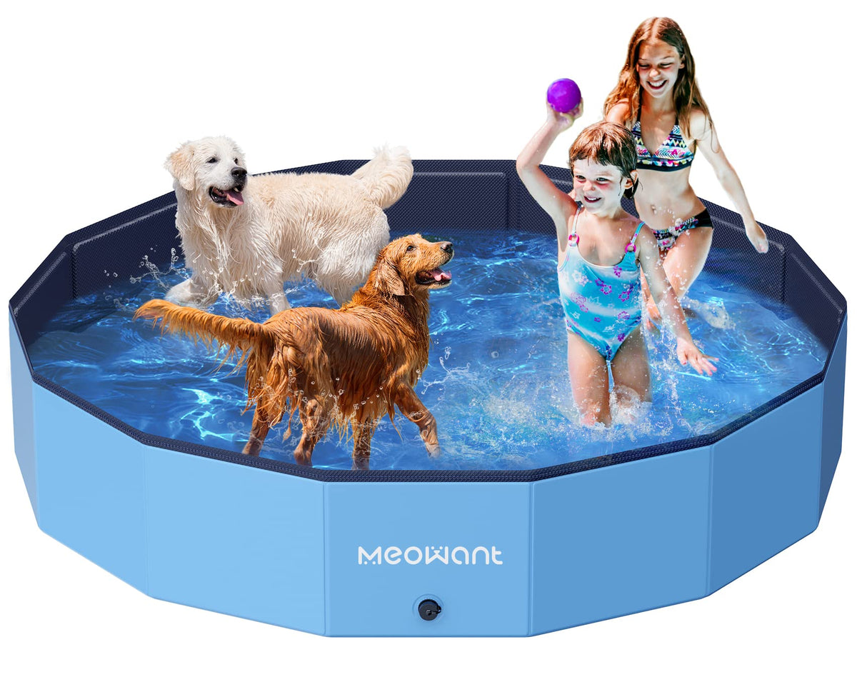 Meowant Foldable Dog Pools For Large Dogs, Hard Plastic Kiddie Pool Dog Swimming Pool, Collapsible Dog Pet Bath Pool, Portable K