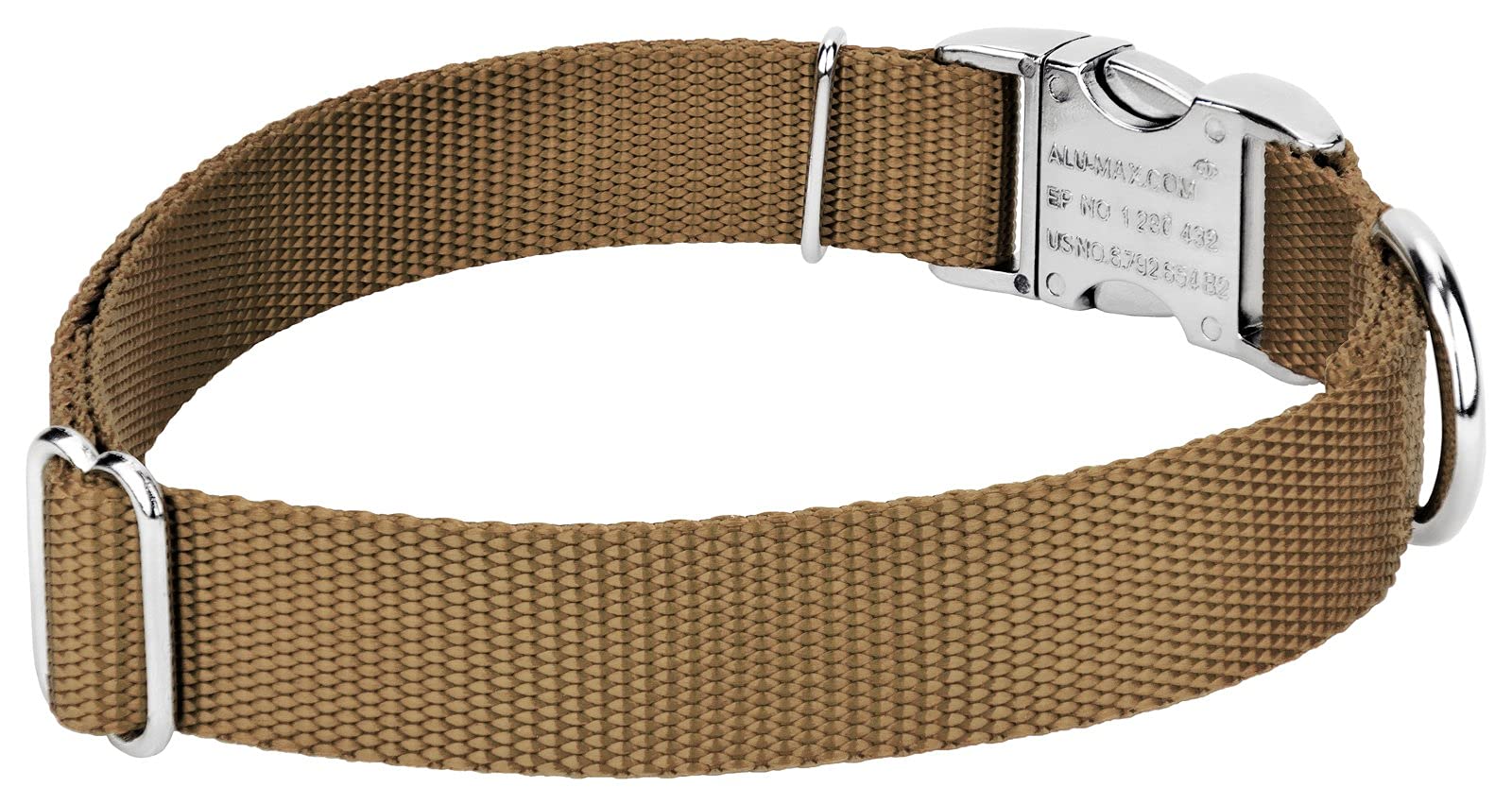 Country Brook Design - Vibrant 30+ Color Selection - Premium Nylon Dog Collar With Metal Buckle (Medium, 3/4 Inch, Coyote Tan)