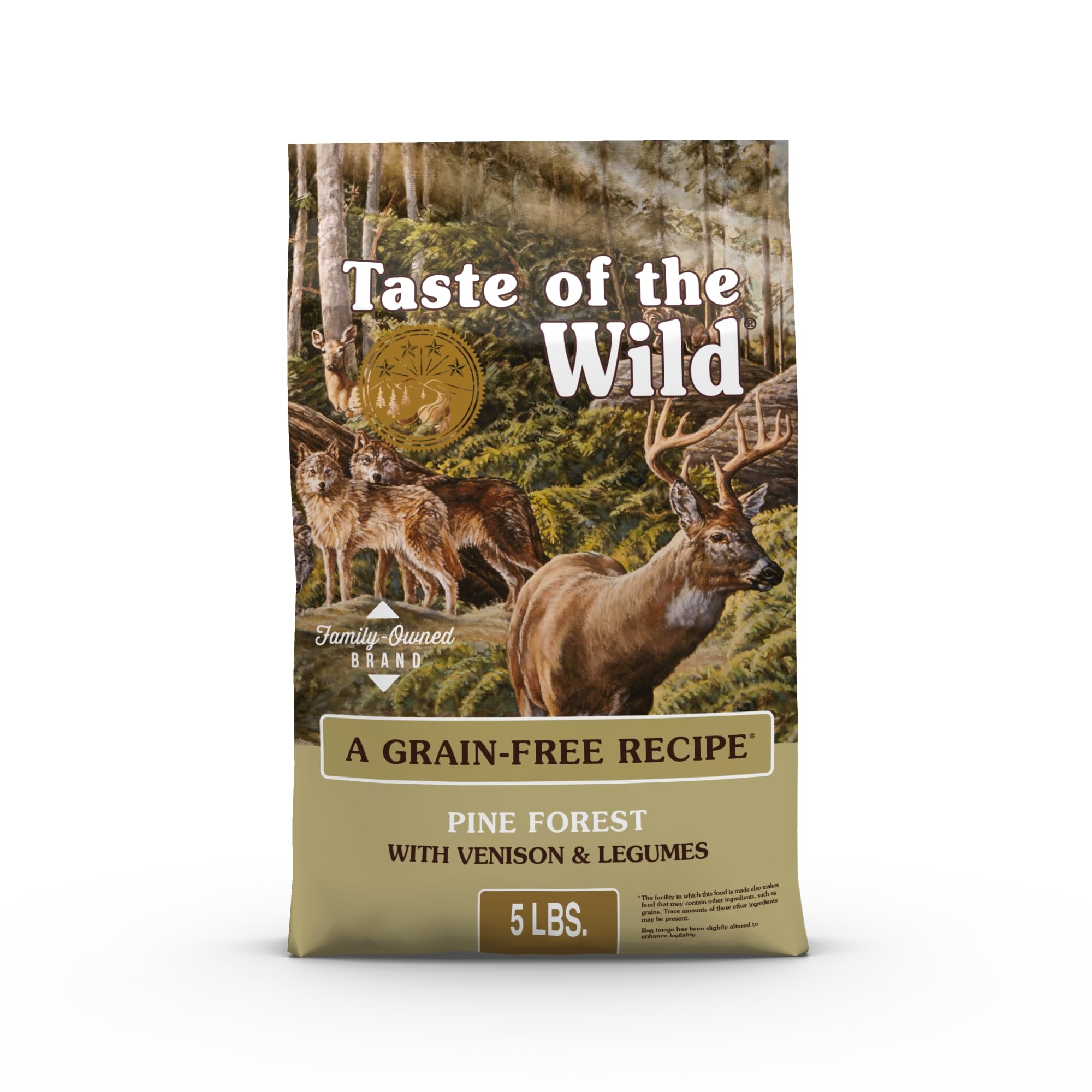Taste of the Wild Pine Forest Grain-Free Recipe with Roasted Venison Dry Dog Food for All Life Stages, Made with High Protein fr