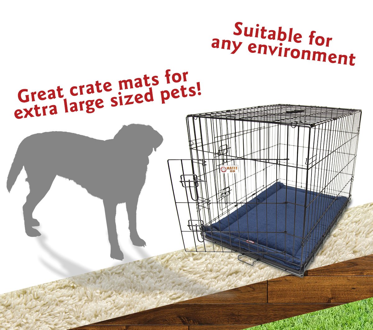 48'' Villa Navy Blue Crate Dog Bed Mat By Majestic Pet Products