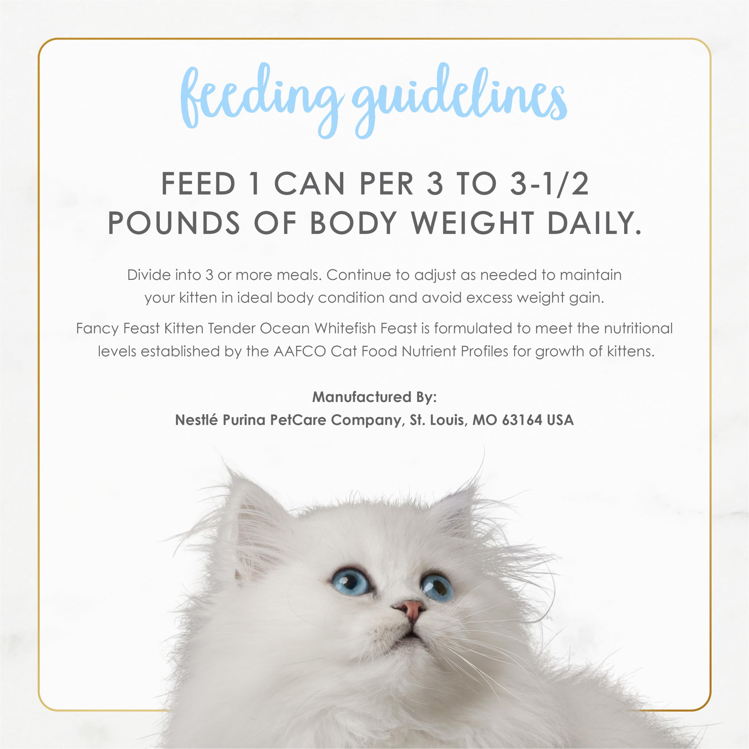 Purina Fancy Feast Tender Ocean Whitefish Feast Wet Kitten Food - (Pack of 24) 3 oz. Cans