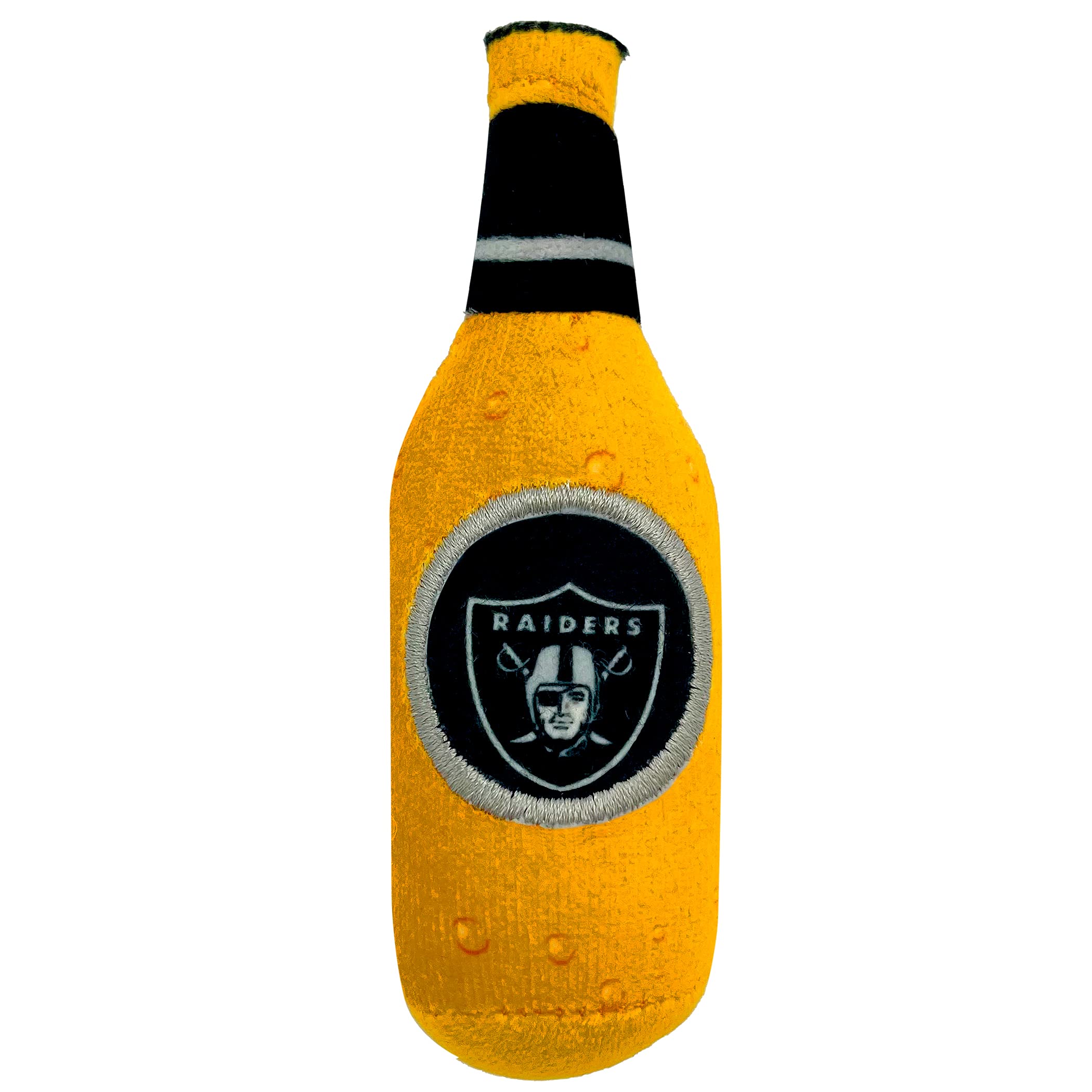 Pets First Plush Cat Toy Set - NFL Las Vegas Raiders, Catnip-filled, Includes Helmet, Football & Beer Bottle, Model OAK-5014