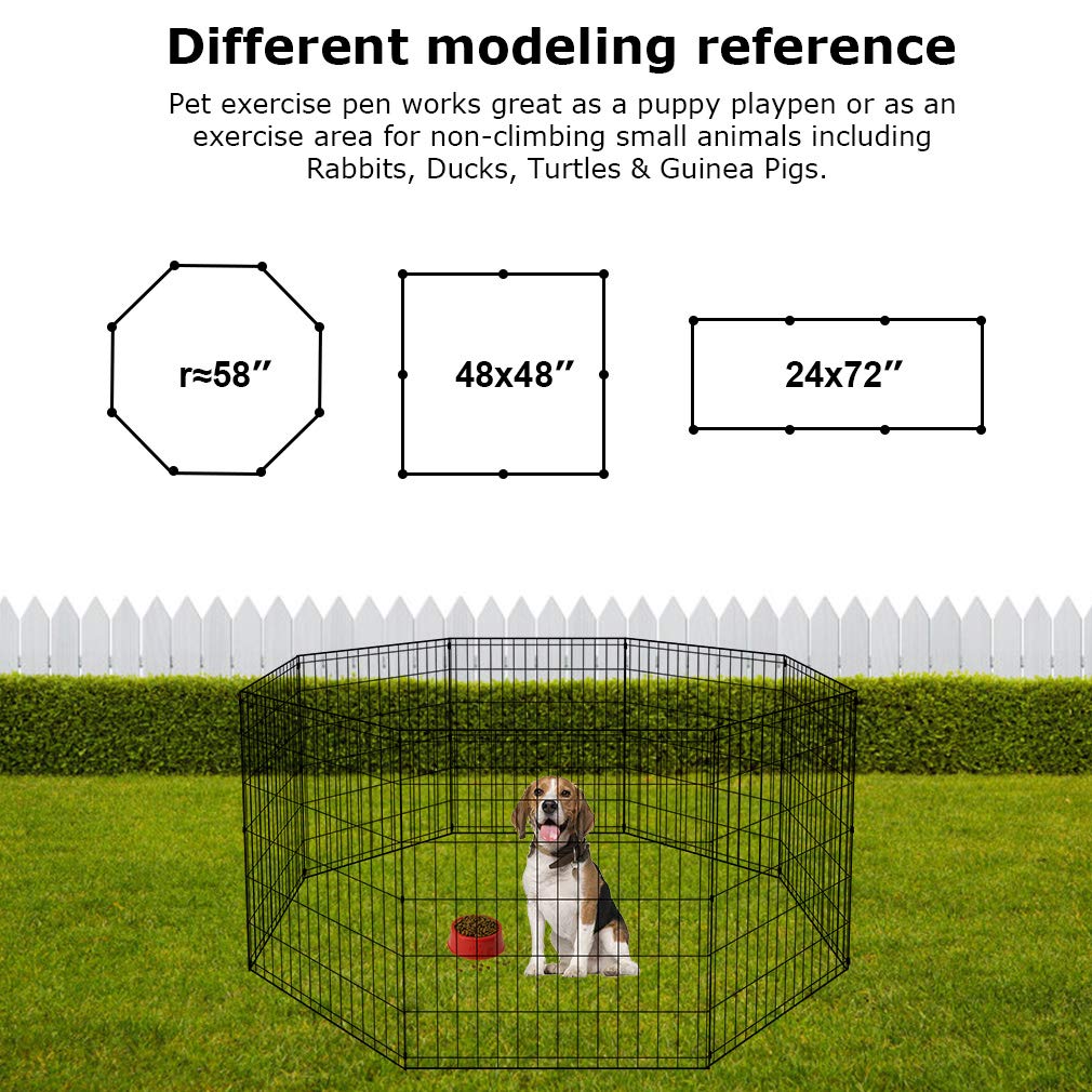 BestPet Metal Wire Playpen 30 Inch Tall Black