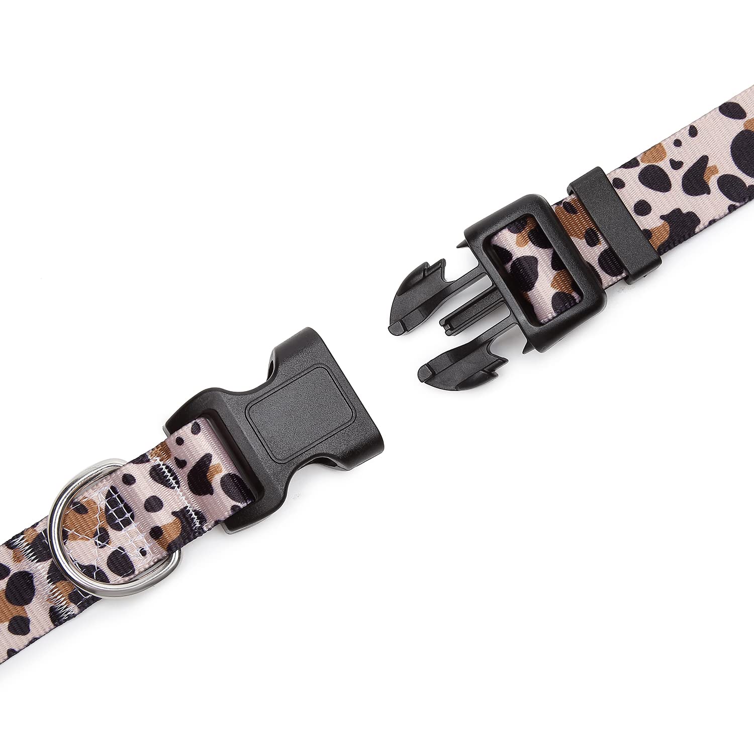 Suredoo Adjustable Dog Collar With Patterns, Ultra Comfy Soft Nylon Breathable Pet Collar For Small Medium Large Dogs (M, Leopard)