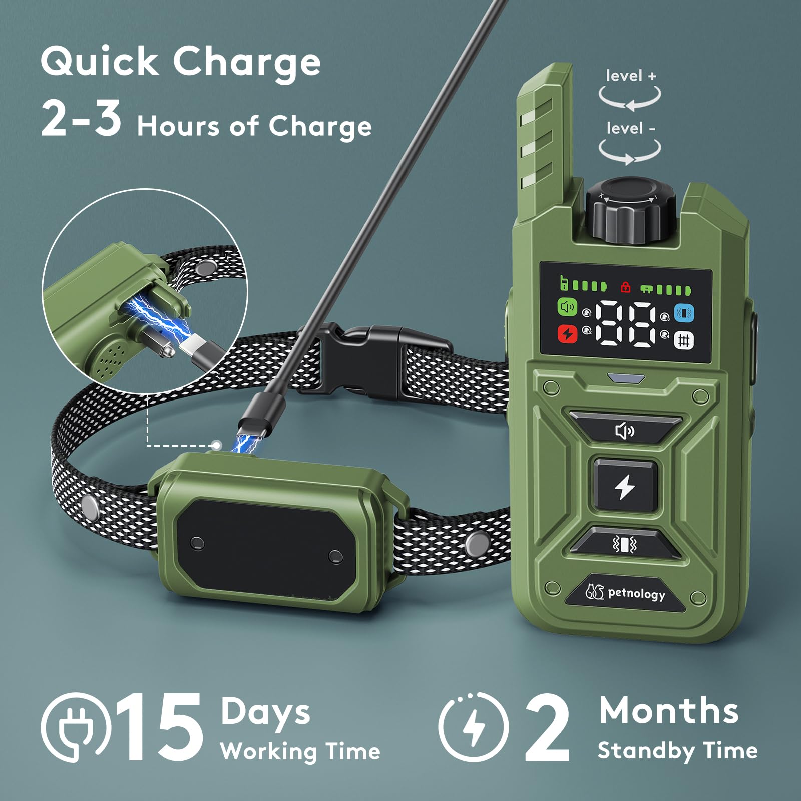 Invisible Dog Fence, Wireless Dog Fence System, Electric Dog Training Collar With Remote, Waterproof Perimeter Dog Collar, 33Ft-