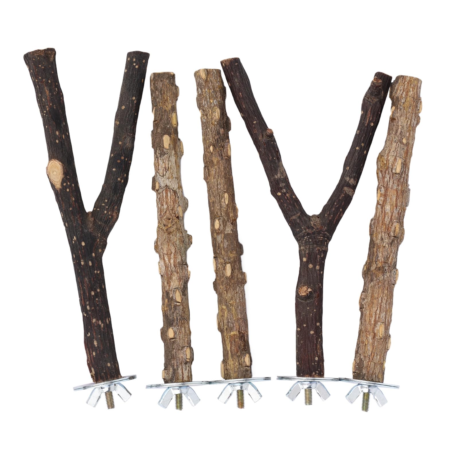 Natural Bird Wood Perch Set, Wooden Parrot Stand Platform Bird Cage Perch Stand Toy Training Branches Birds Cage Accessories for