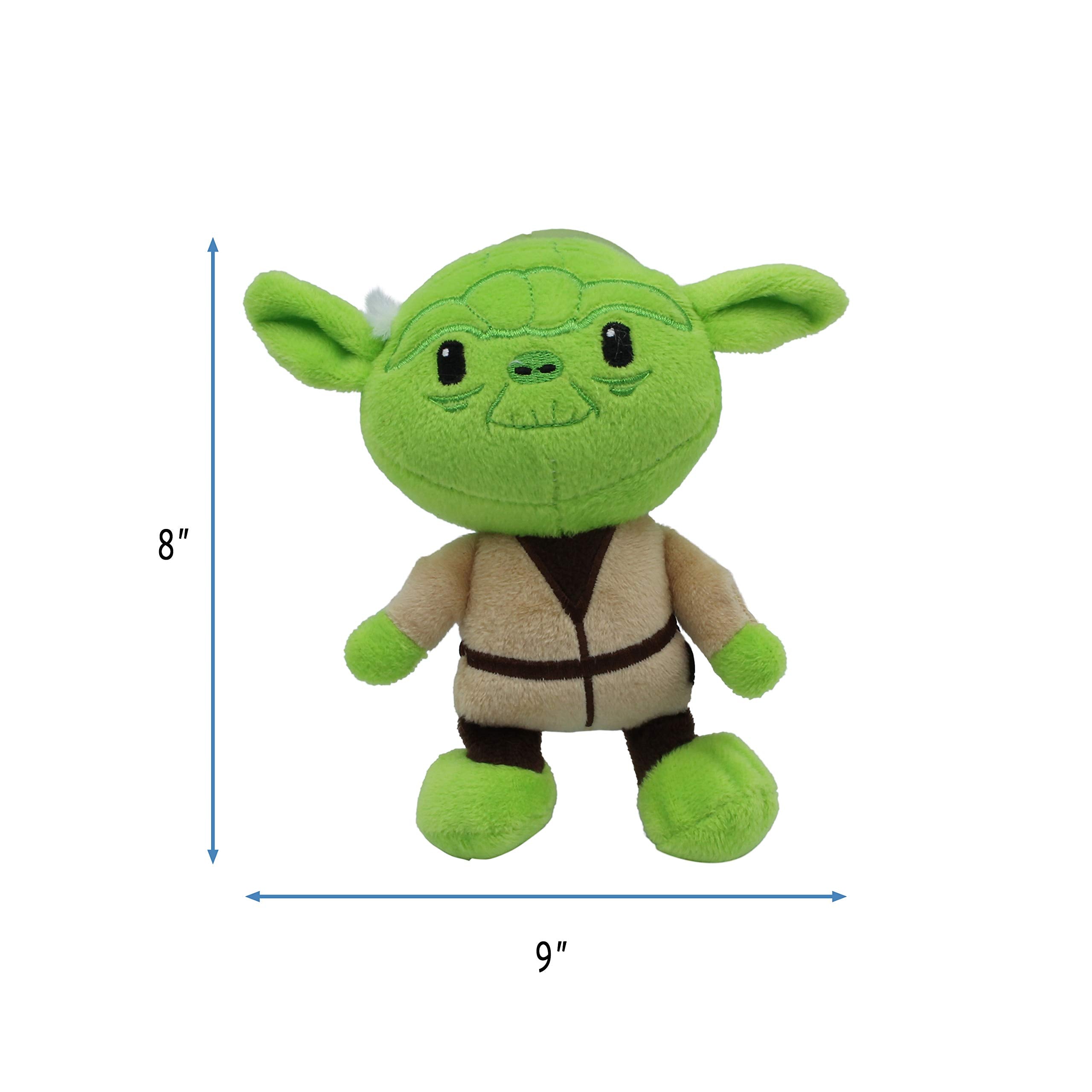 STAR WARS Plush Yoda Dog Toy - Soft Squeaky 9 Inch Green Cotton Figure, Model FF11453, Official Toy for Pets