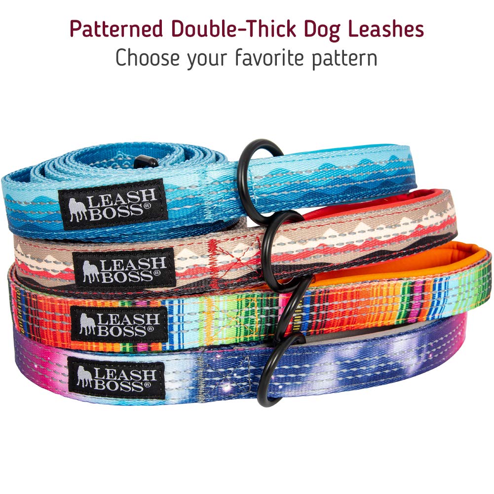Leash Boss 6Ft Dog Leash | Ultra Comfort Double-Thick Soft Padded Handle | Reflective Leash For Large Dogs, Medium Dogs | Heavy Duty Leash For Large Breed Dogs | Nylon Leash For Small Dogs/Puppies