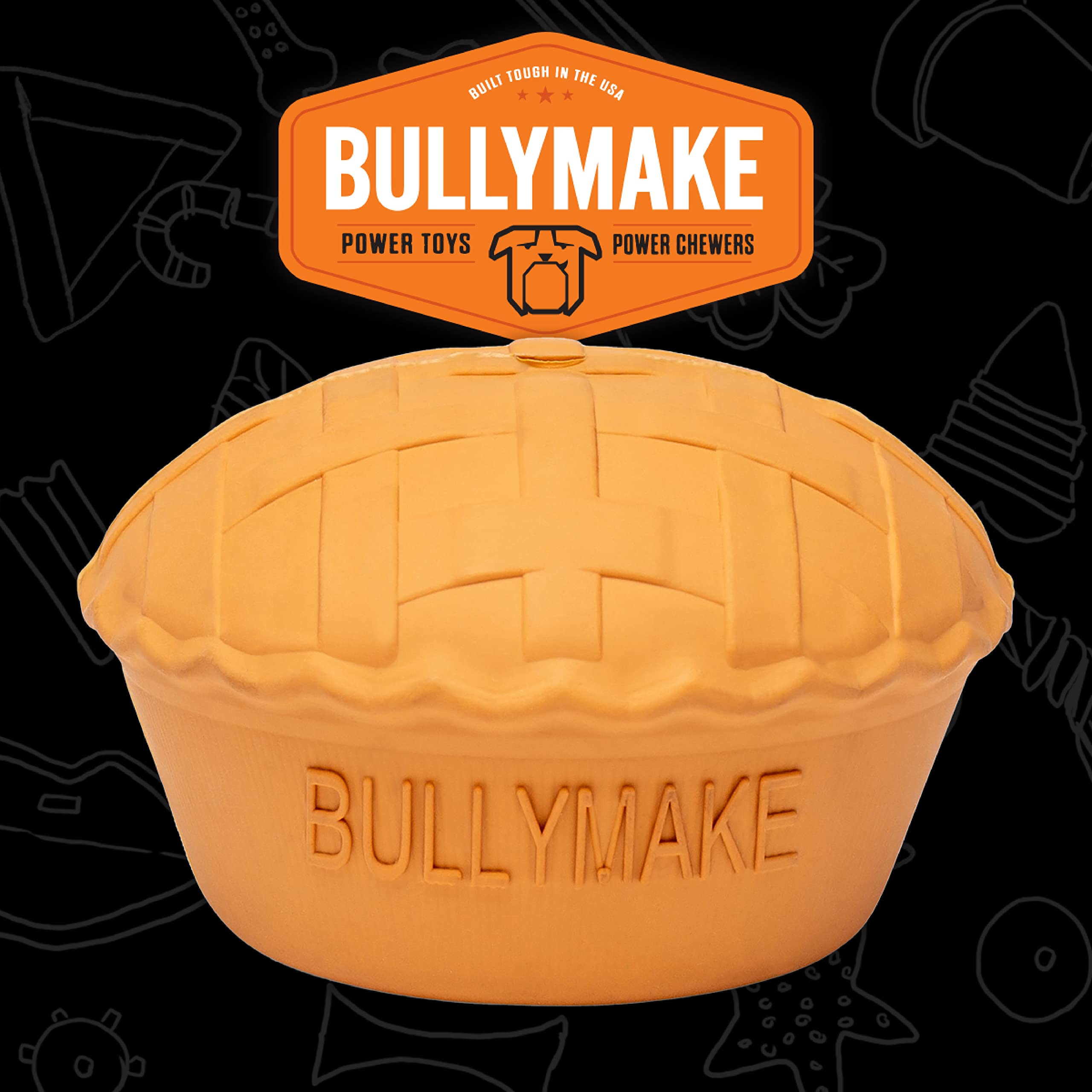 Bullymake - Pie Rubber Chew Toy For Dogs - Rubber Toy For Dogs - Made In Usa - Treat Stuffing Toy