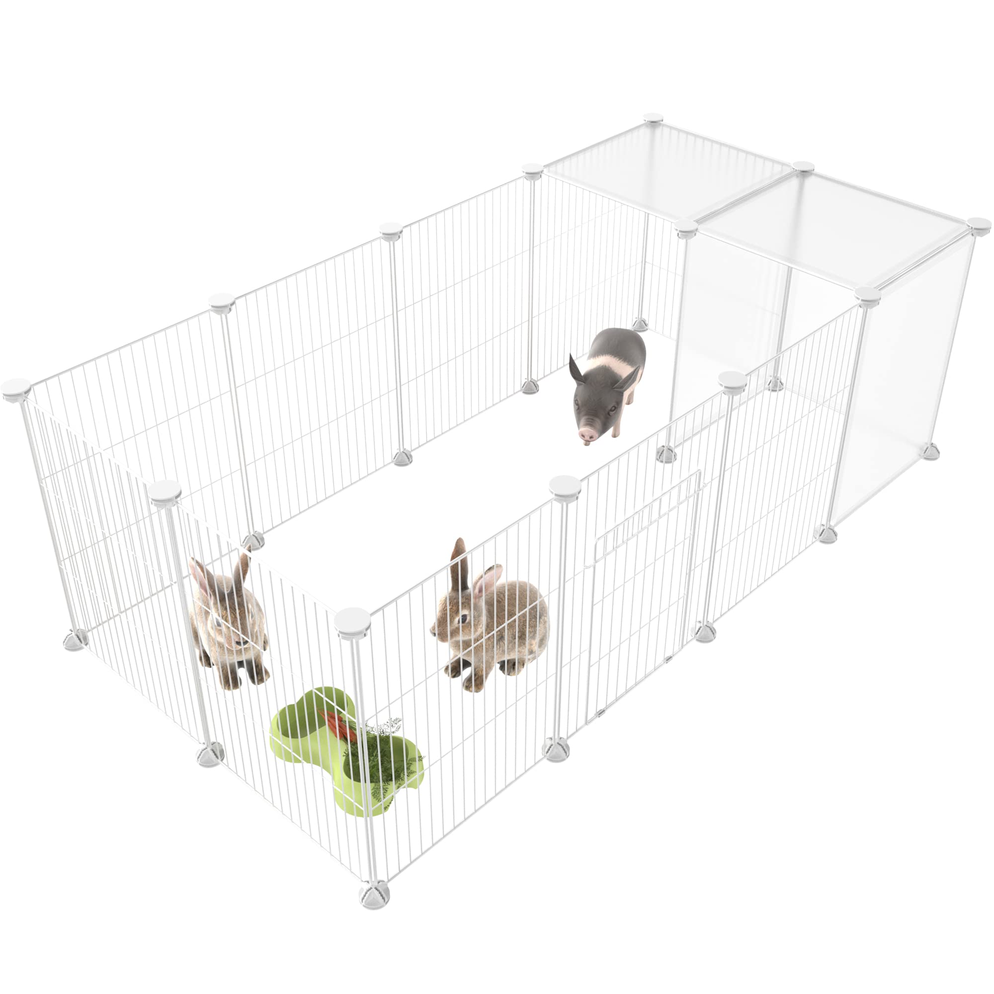 Homidec Pet Playpen,Small Animals Cage Diy Wire Yard Fence With Door For Indoor/Outdoor Use,Portable For Puppies,Kitties,Bunny,Turtle 48' X 24' X 16'