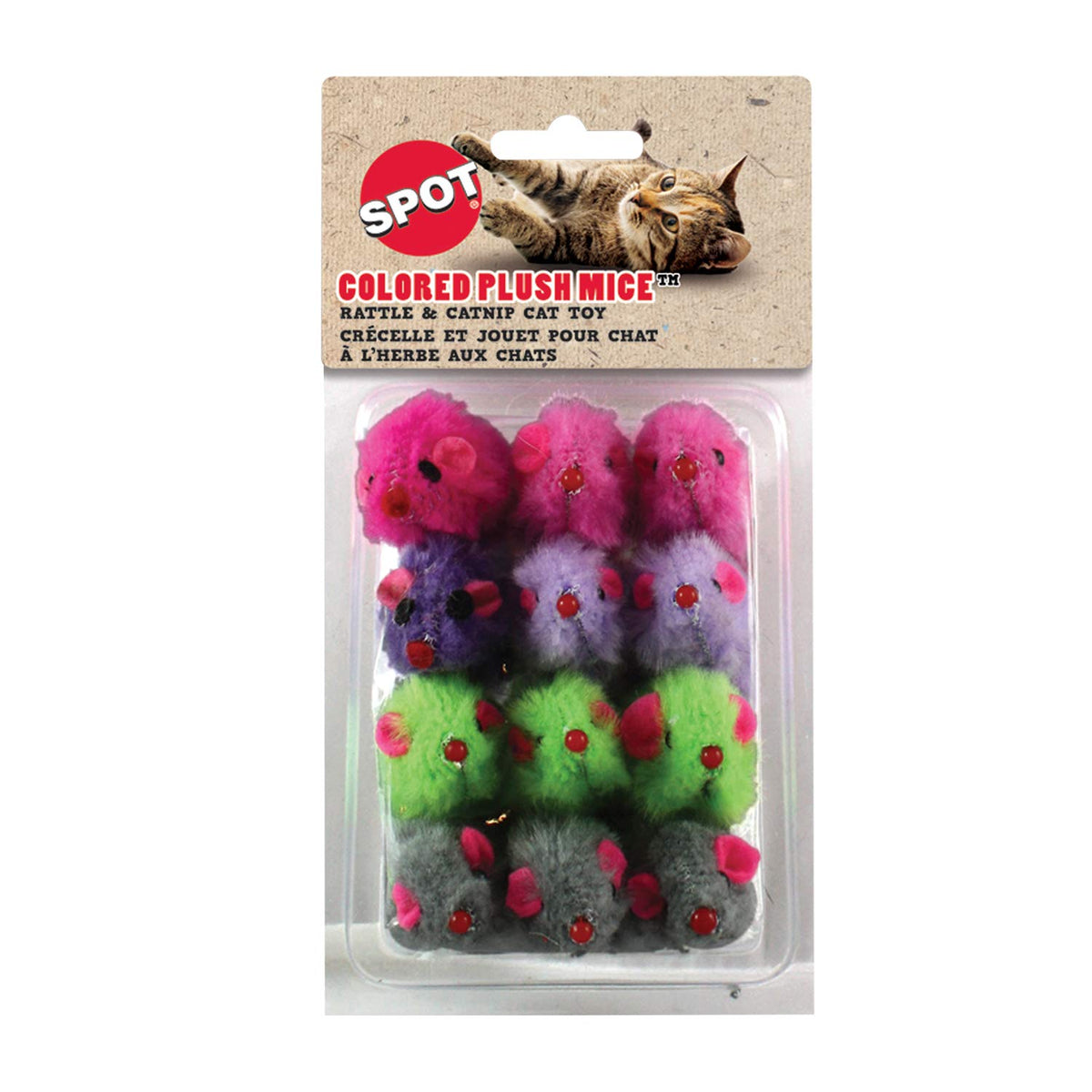 Spot By Ethical Products - Classic Cat Toys For Indoor Cats - Interactive Cat Toys Balls Mice Catnip Toys - Alternative To Wand Toys And Electronic Cat Toys - Rattle Mouse Small