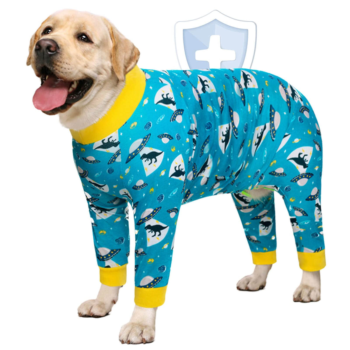 Aofitee Dog Recovery Suit After Surgery Dog Onesie, Dog Surgical Recovery Shirt For Abdominal Wounds, Dinosaur Print Dog Pajamas Bodysuit For Medium Large Dog Cone Alternative, Full Body For Shedding