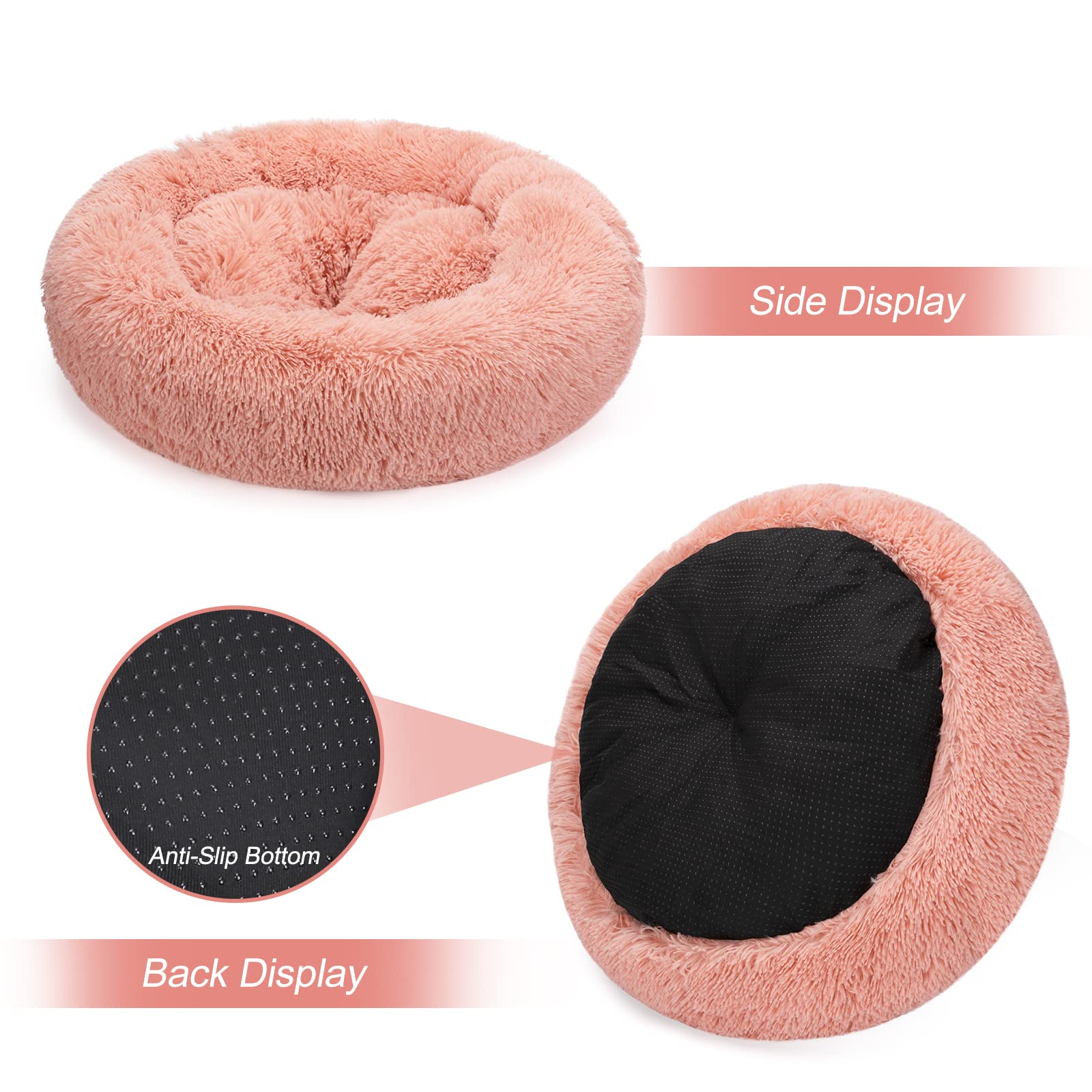 Mixjoy Orthopedic Dog Bed Comfortable Donut Cuddler Round Pet Beds Ultra Soft Washable Dog And Cat Cushion Bed (20''/23''/30'')