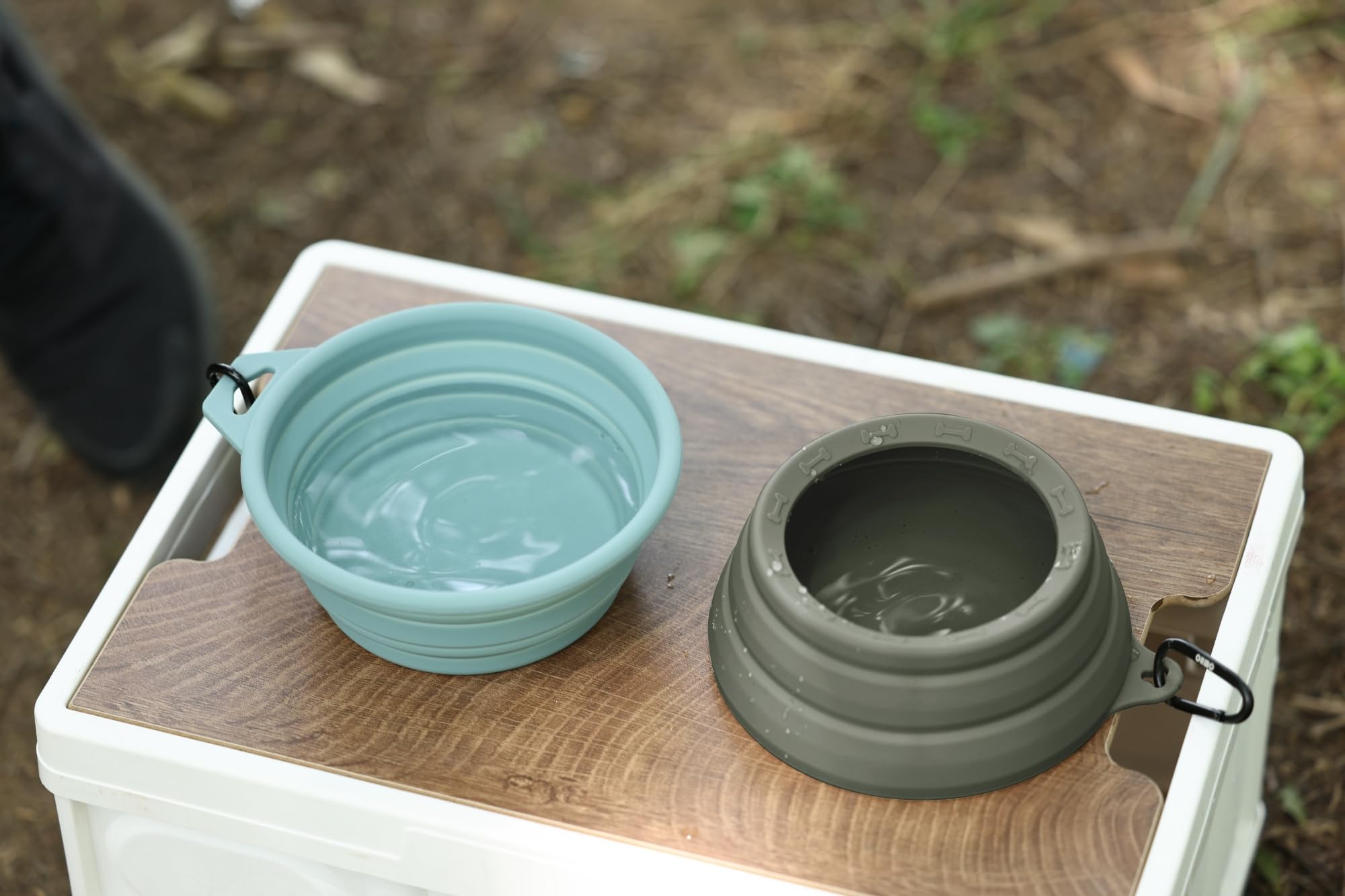 Ohmo-Collapsible Dog Water Bowl No Spill From Car Movement(24Oz Medium, Camo Green), Travel Dog Bowls, Less Splash Portable Pet Bowl For Road Trip, Cat Travel Accessories