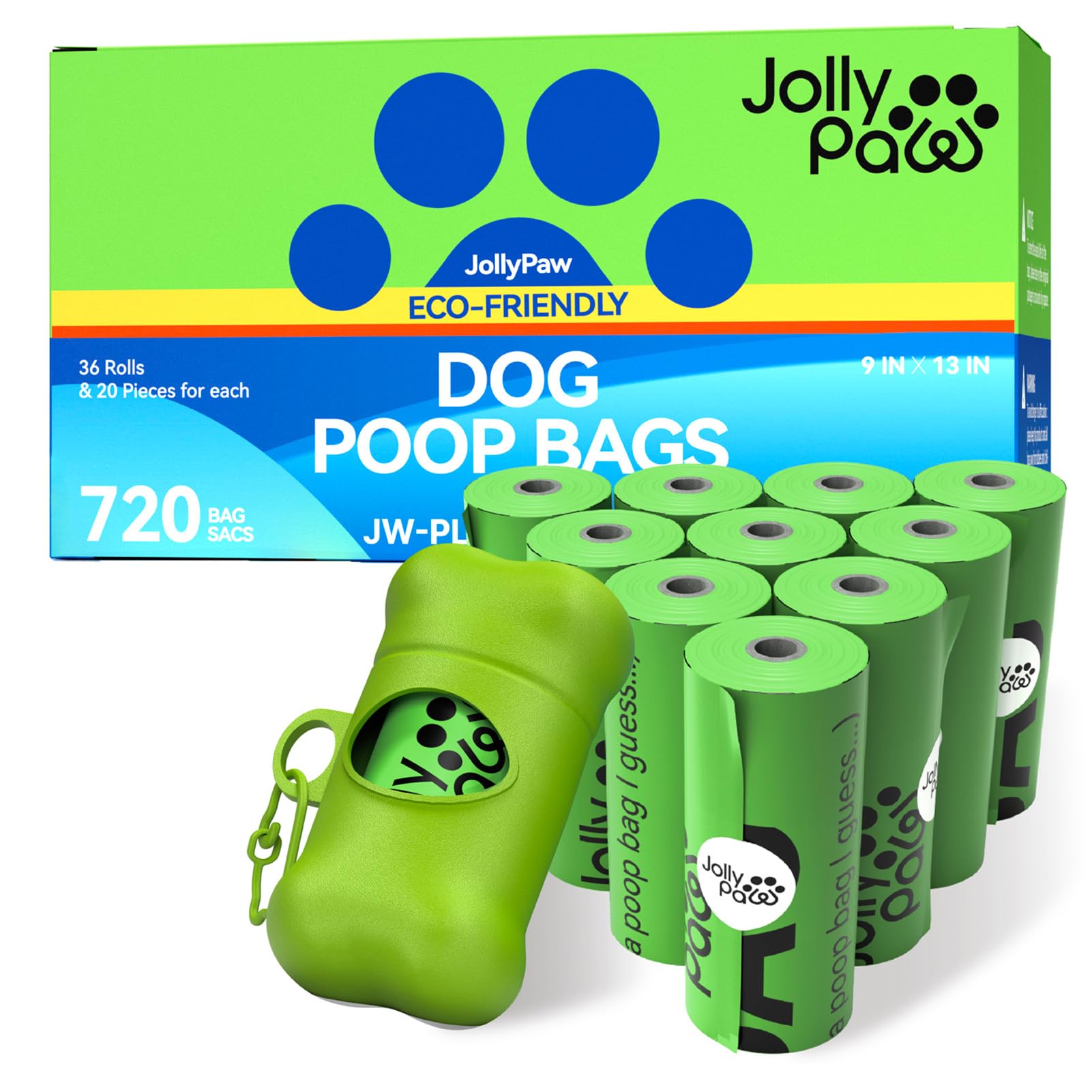 Dog Poop Bags With 1 Count Holder Scented, Leak Proof, Extra Thick And Large Poop Bags For Dogs, 720 Pieces (36 Rolls) 9'' X 13'