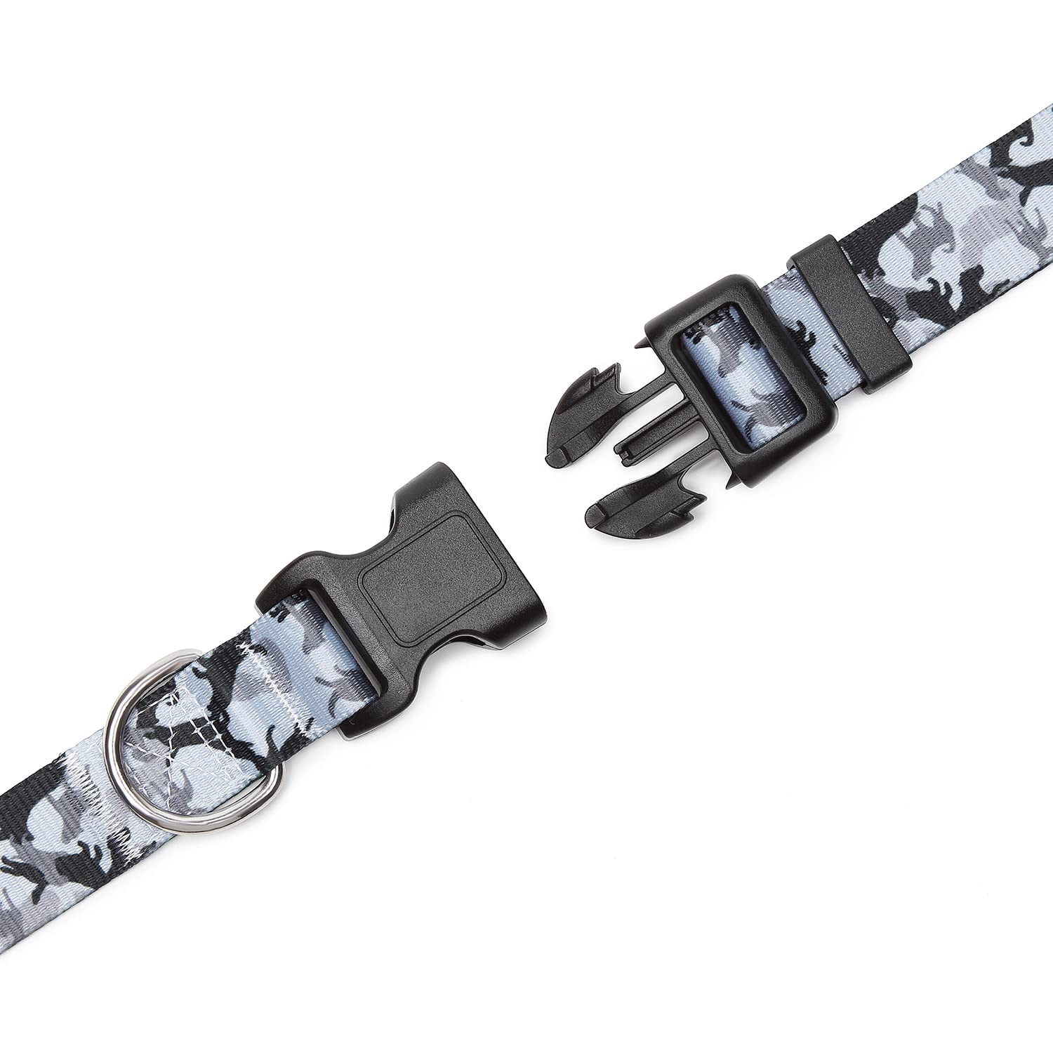 Mercano Adjustable Dog Collar - Special Design Patterns, Soft Nylon Comfortable Durable Pet Collar For Small Medium Large Dogs (M, Dog Camouflage Grey)