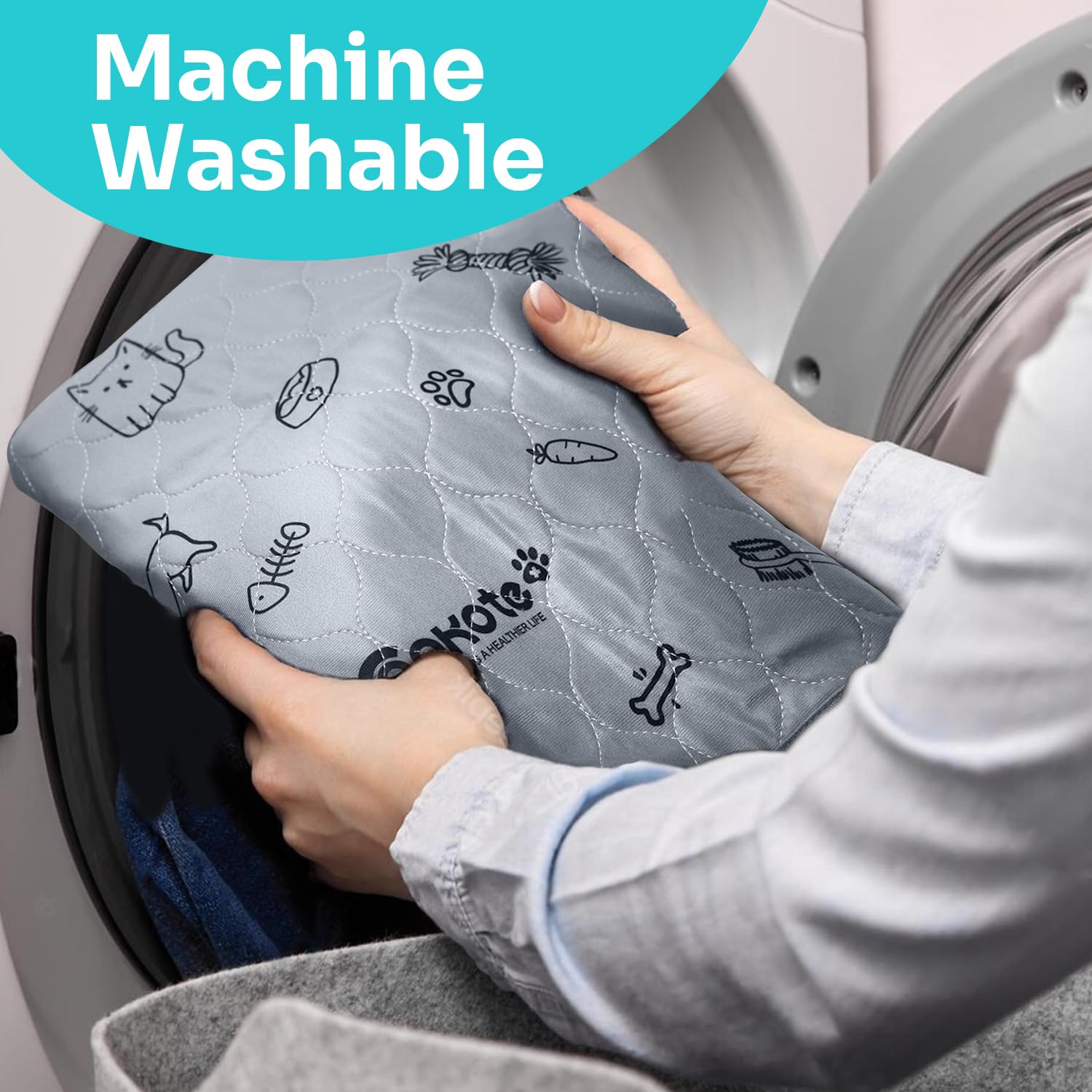 Washable Pee Pads For Dogs 2 Pack, 34'' X 36'' Reusable Puppy Training Pads Heavy Absorbency Dog Playpen Mats Waterproof With No