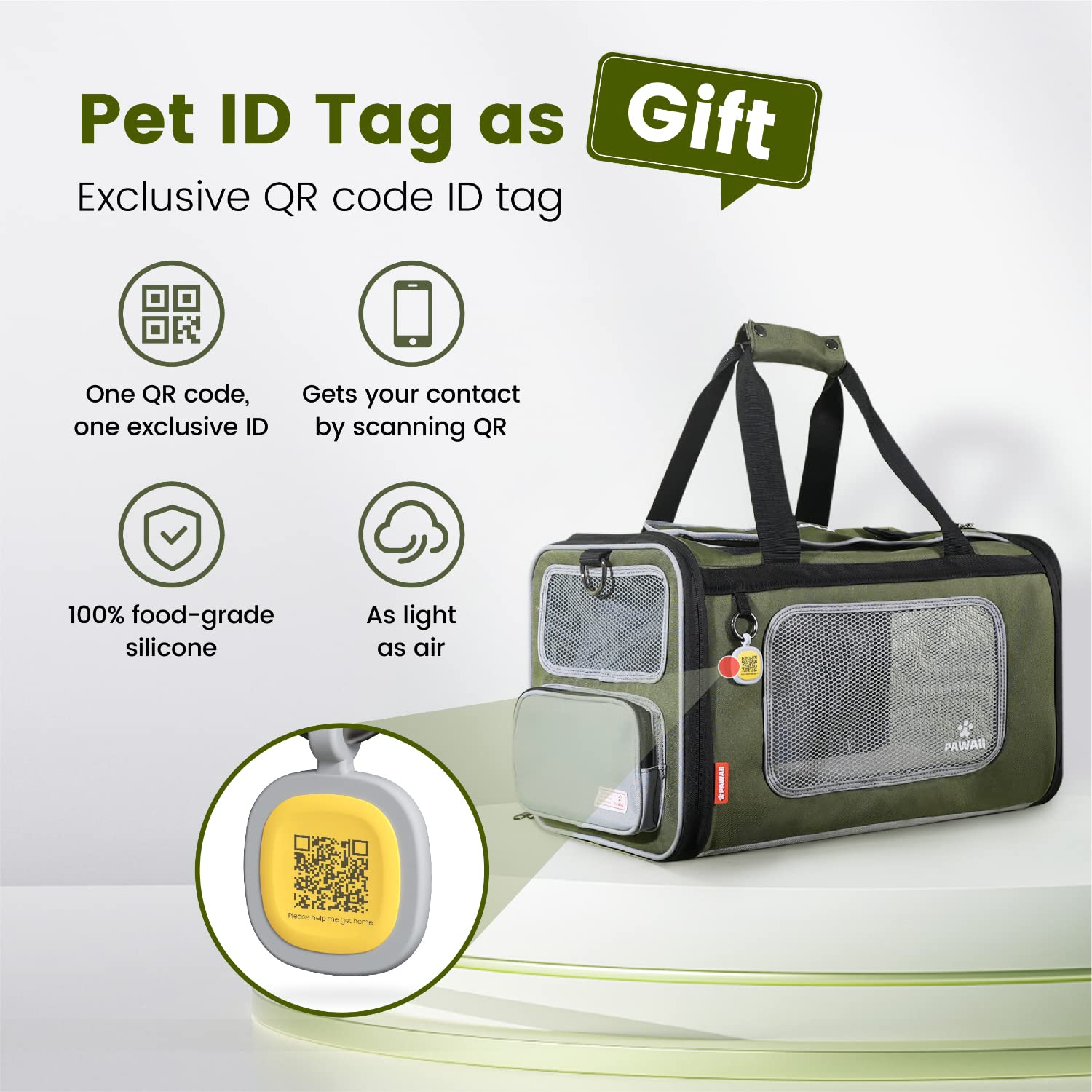 Pawaii Pet Carrier, Tsa Airline Approved Cat Carrier, Soft Sided Collapsible Pet Travel Carrier, Foldable, Protable, Travel Friendly, Comfortable, Convenient Pet Travel Carrier