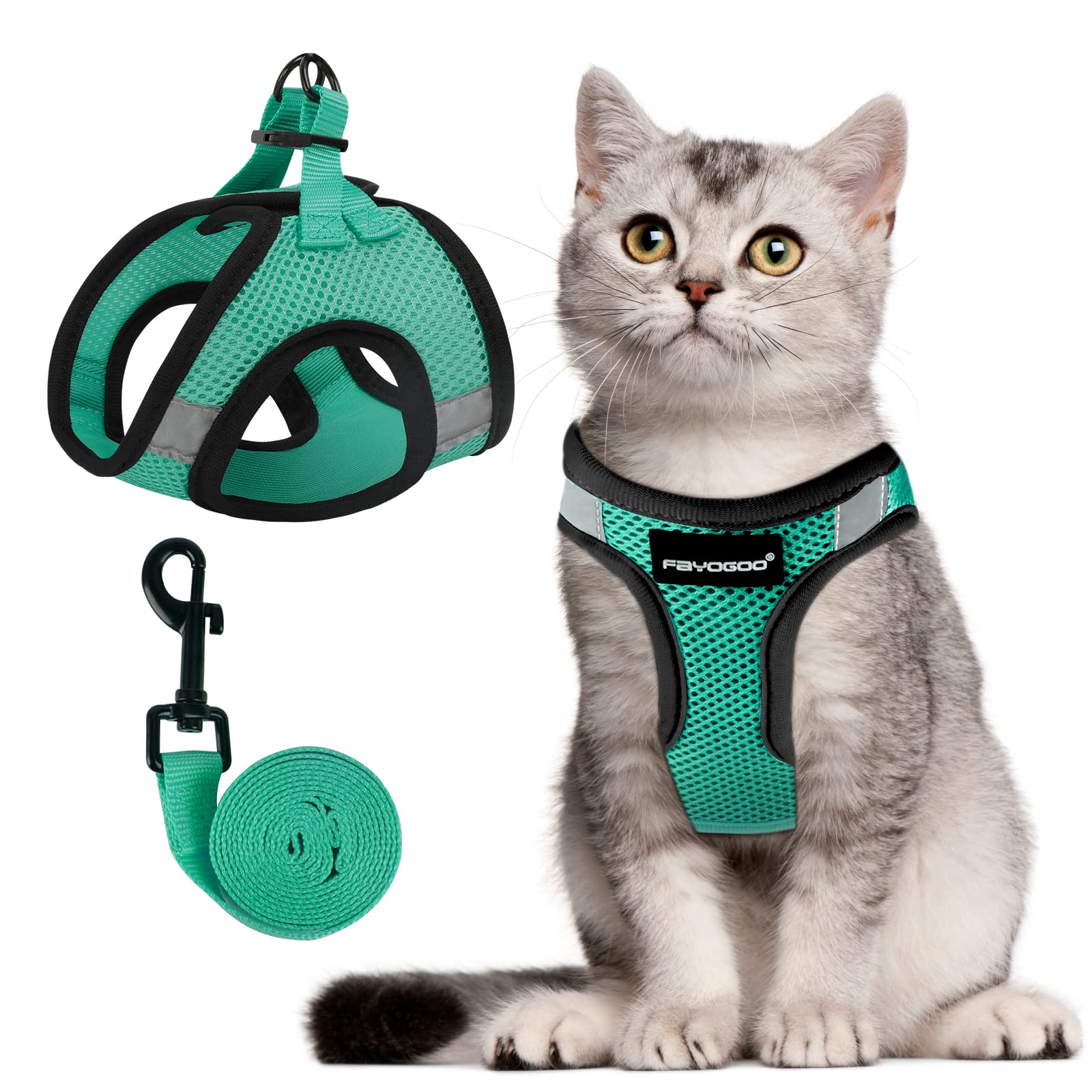 Fayogoo Escape Proof, Kitten Harness And Leash Adjustable, Small Large Cat Walking, Lightweight Soft Vest Harness And Leash(Smal