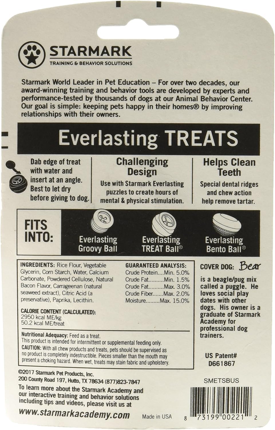 StartMark (3 Pack) StarMark Everlasting Bacon Dog Dental Chews, Small (2 Chews Per Pack / 6 Total)