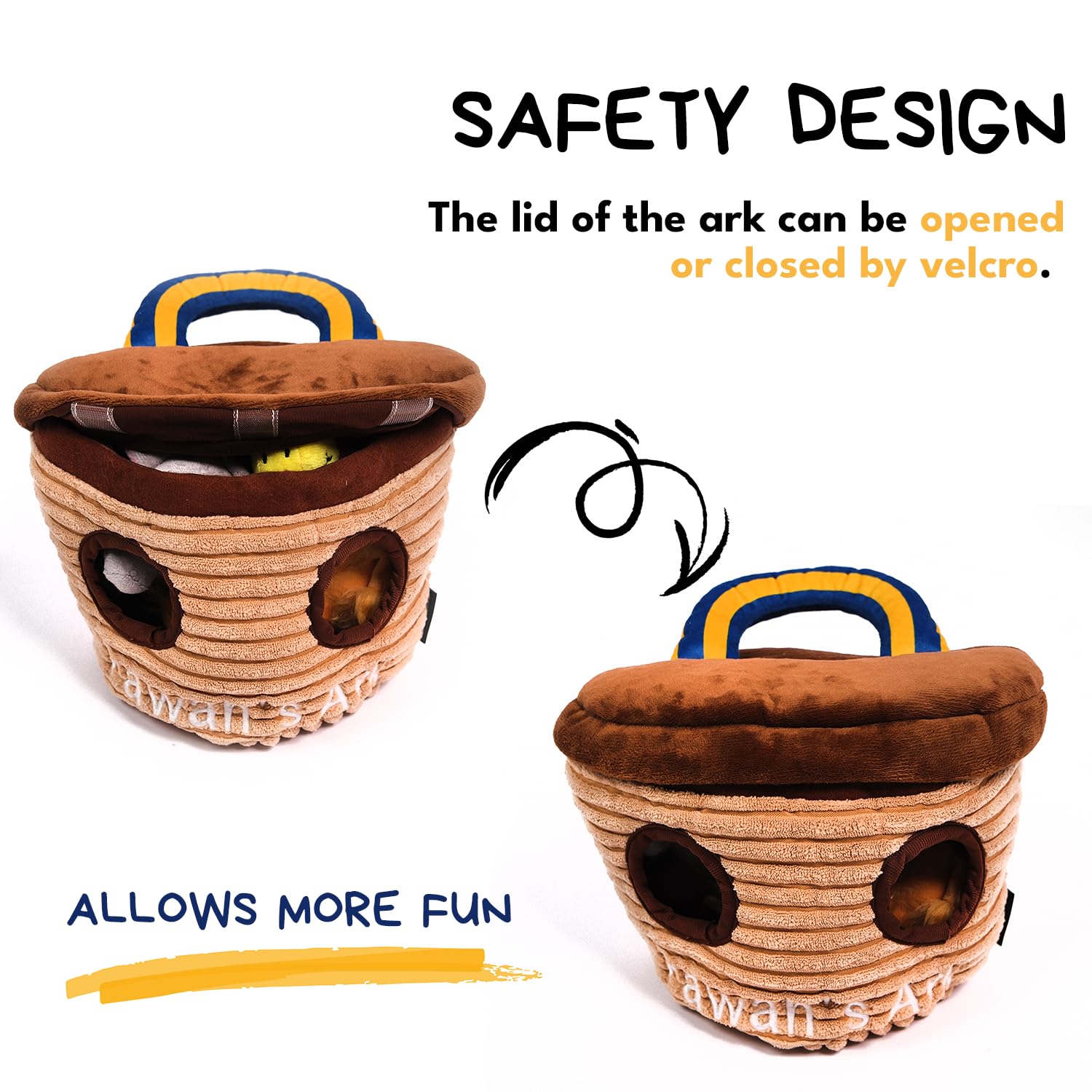 Chewffon Interactive Hide-And-Seek Burrow Toy, Uppy Puzzle Toys,Cute Squeaky Chew Plush Toy, Dog Enrichment Activity Fetch Brain