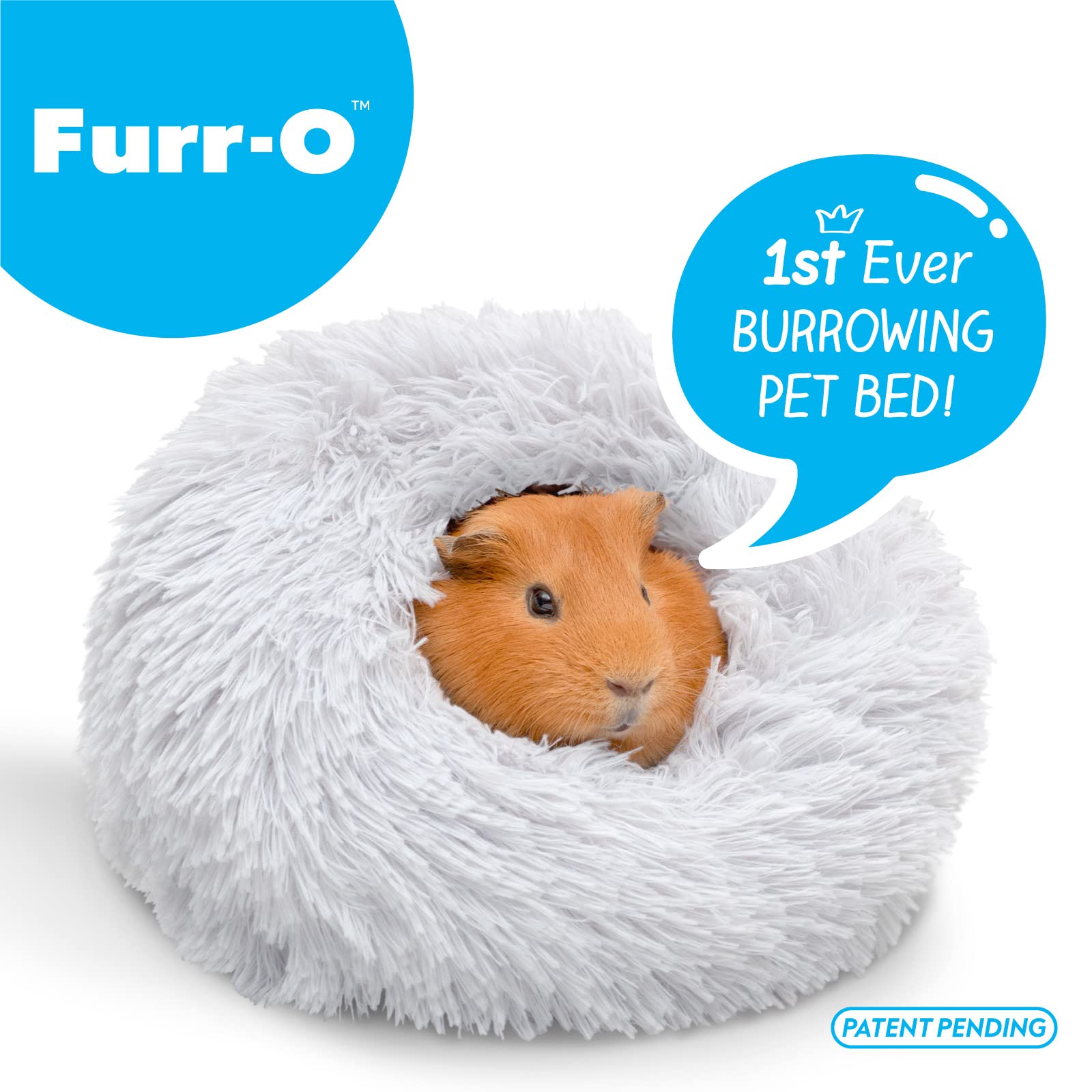 Paw Inspired Furr-O Burrowing Pet Bed For Guinea Pigs And Other Small Animals (Light Gray)