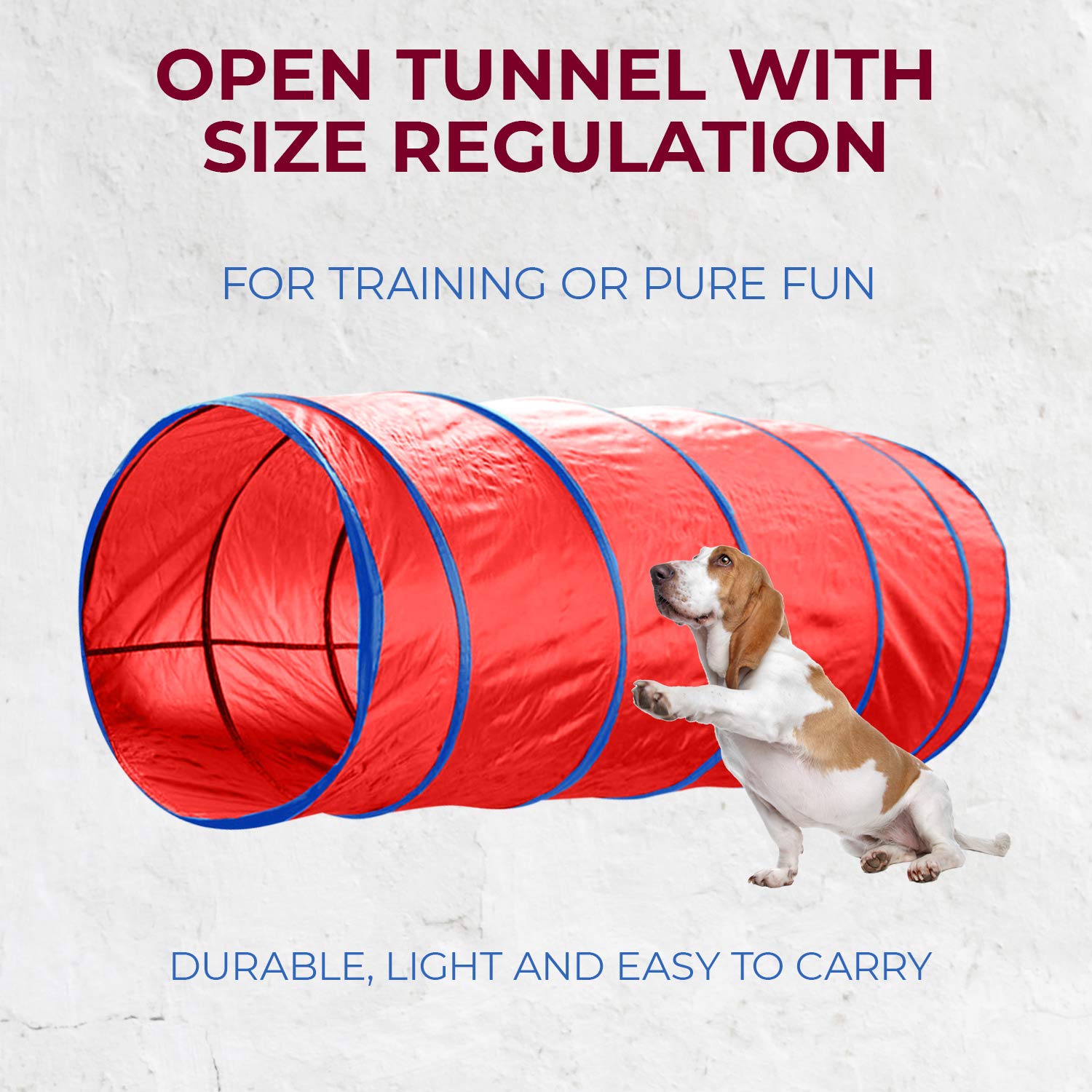CHEERING PET Dog Agility Equipment Set - 5 Pieces, Orange Tunnel, Jump, Hoop & Weave Poles for Indoor/Outdoor Training