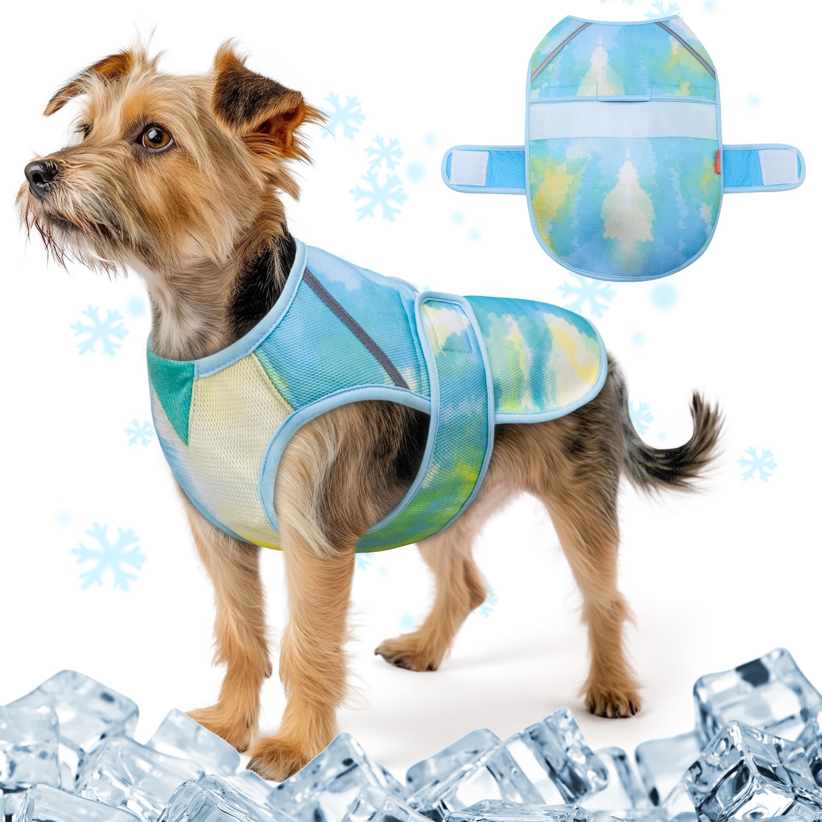 Kyeese Dog Cooling Vest Lightweight Dog Cooler Jacket 3D Breathable Mesh Pet Cooling Shirts With Reflective Stripe Uv Protection