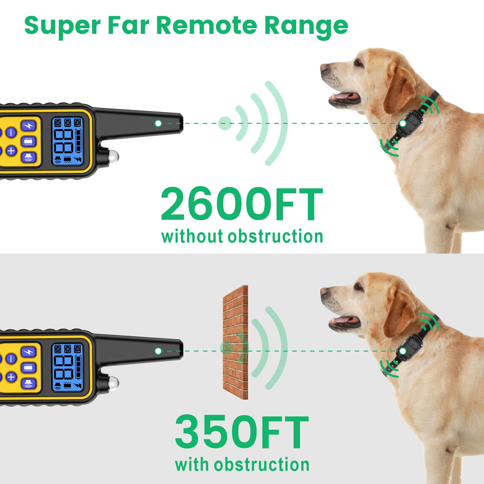 Funnipets Dog Training Collar 2600Ft Range Dog Shock Collar With Remote For Small Medium Large Dogs Waterproof Electronic Dog Collar 4 Training Modes Light Shock Vibration Beep (2 Pack, Orange+Black)