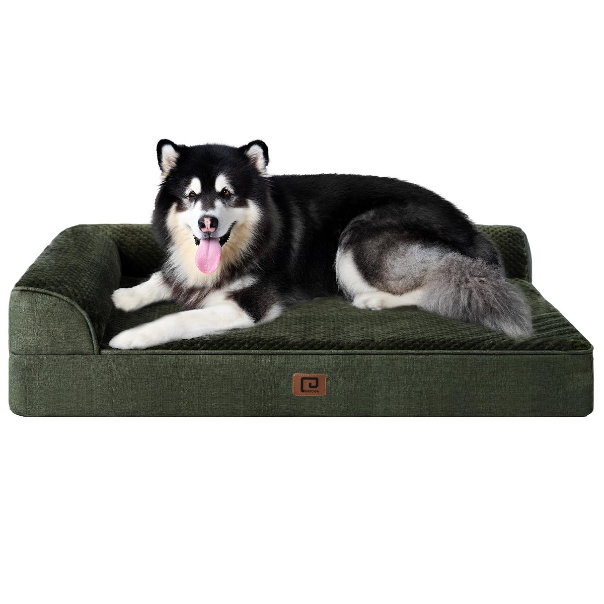 Eheyciga Xxl Memory Foam Dog Bed, Orthopedic Dog Beds For Extra Large Dogs, Waterproof Egg Crate Dog Couch Bed With Washable Removable Cover And Non-Slip Bottom, L Shaped Dog Bed, Dark Green