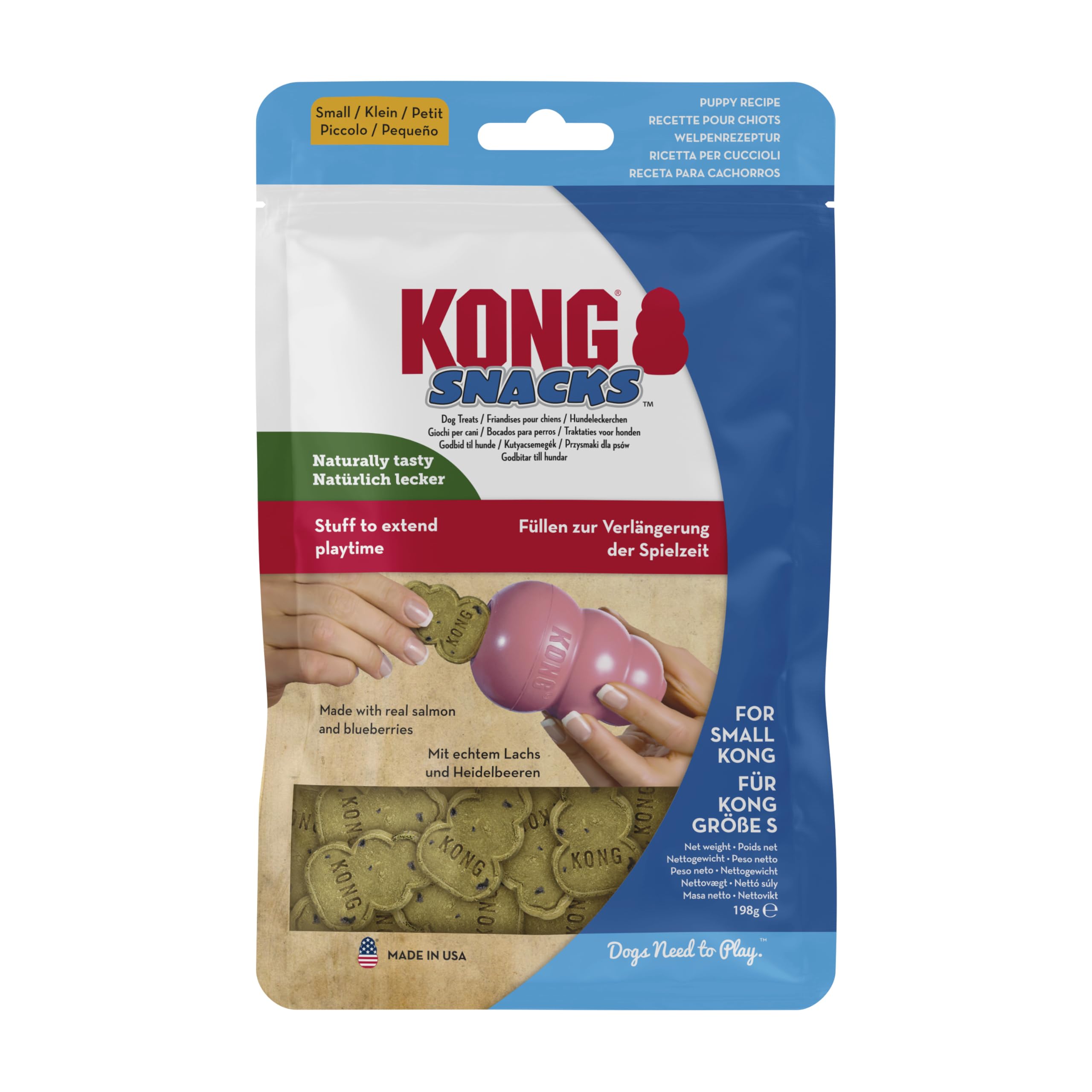 KONG - Snacks - All Natural Dog Treats Classic Rubber Toys - Puppy Recipe for Small Puppies (7 Ounce)