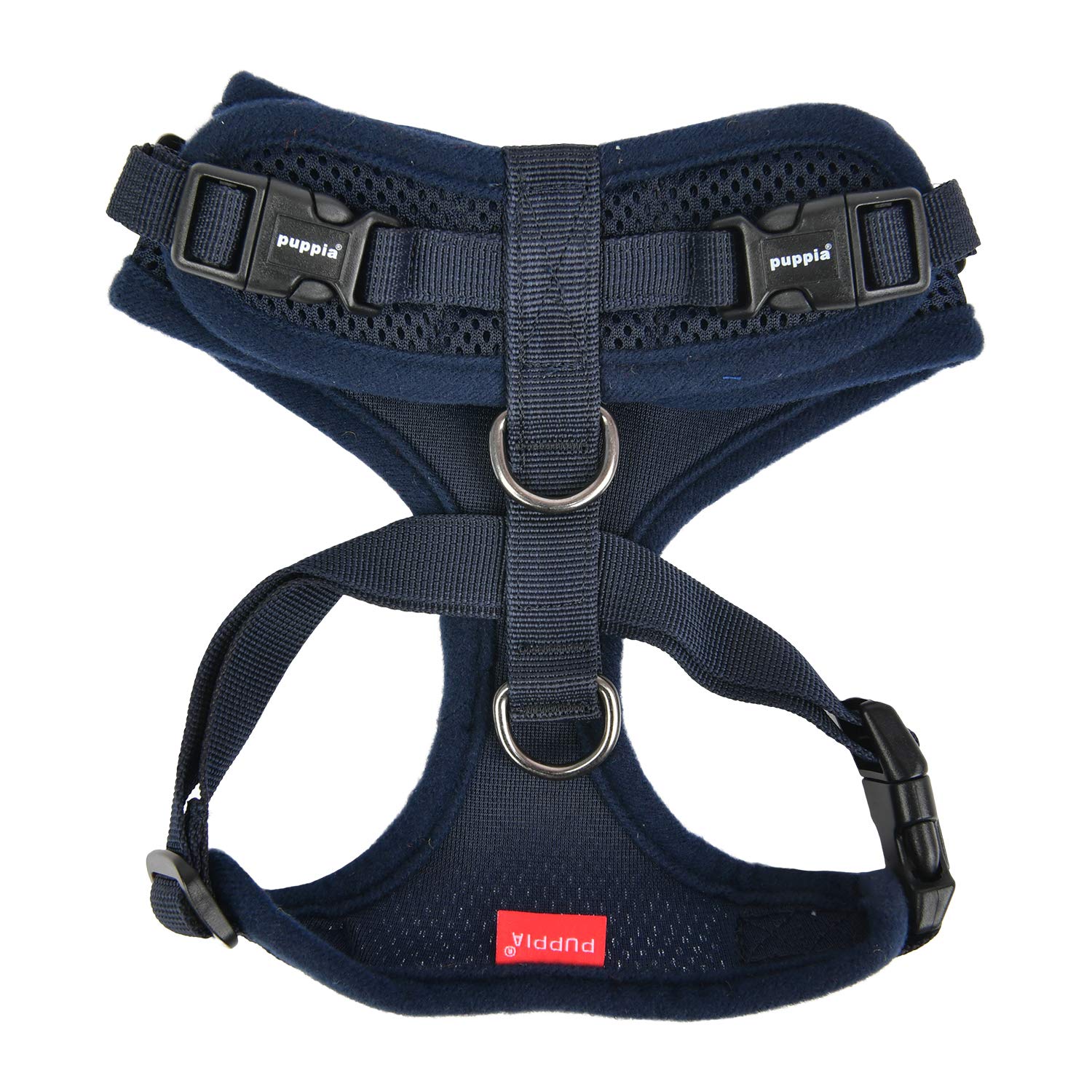 Authentic Puppia Ritefit Harness With Adjustable Neck, Navy, Medium