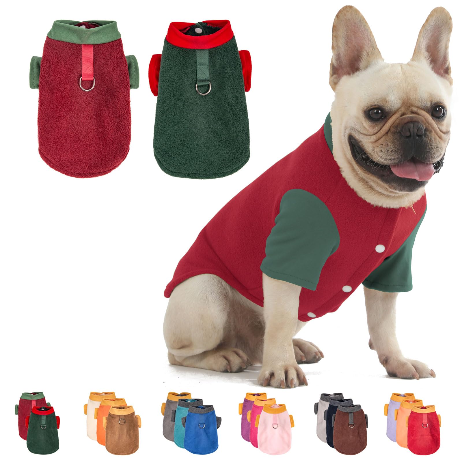 Christmas Sweater Clothes For Small Medium Dogs Boy And Girl Jacket Winter Coat With O-Ring Leash Stretchy Warm Sweatshirt Cat P