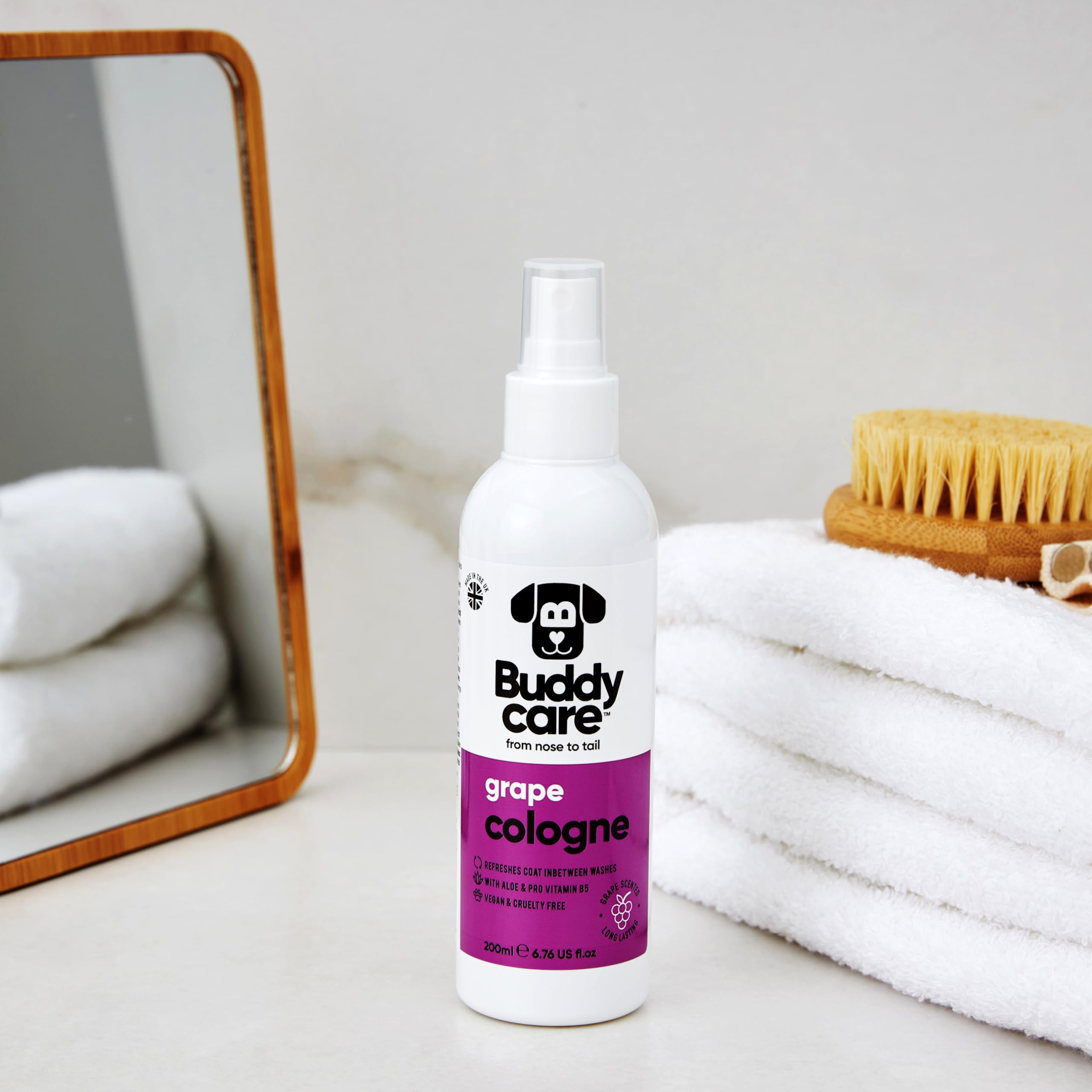 Buddycare Dog Cologne - Grape - 200Ml - Refreshing And Grape Scented Dog Cologne - Refreshes Between Dog Washes