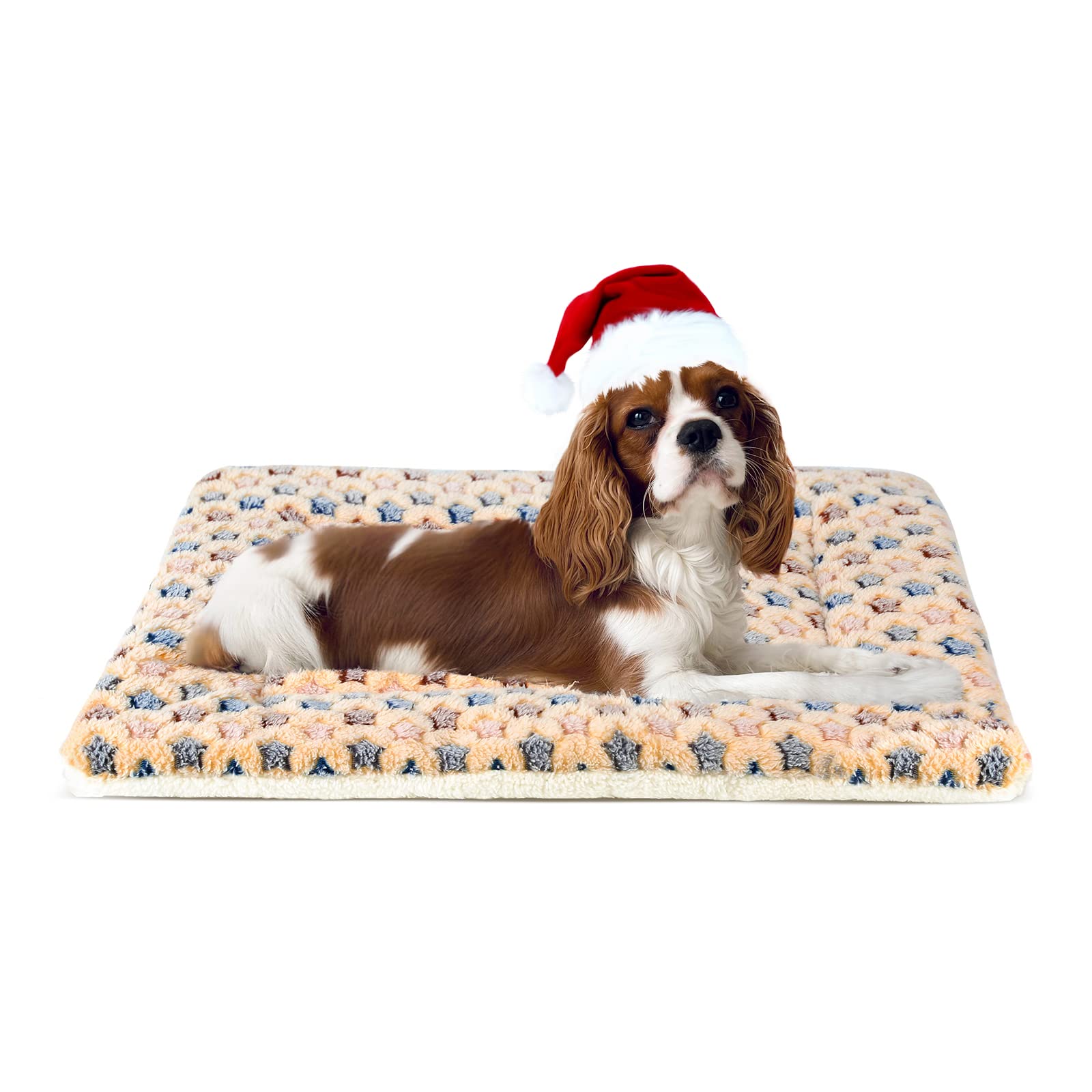 Mora Pets Dog Bed Crate Pad Ultra Soft Pet Bed With Cute Star Print Washable Crate Mat For Large Medium Small Dogs Reversible Fleece Dog Crate Kennel Mat Cat Bed Liner 23 X 18 Inch Brown
