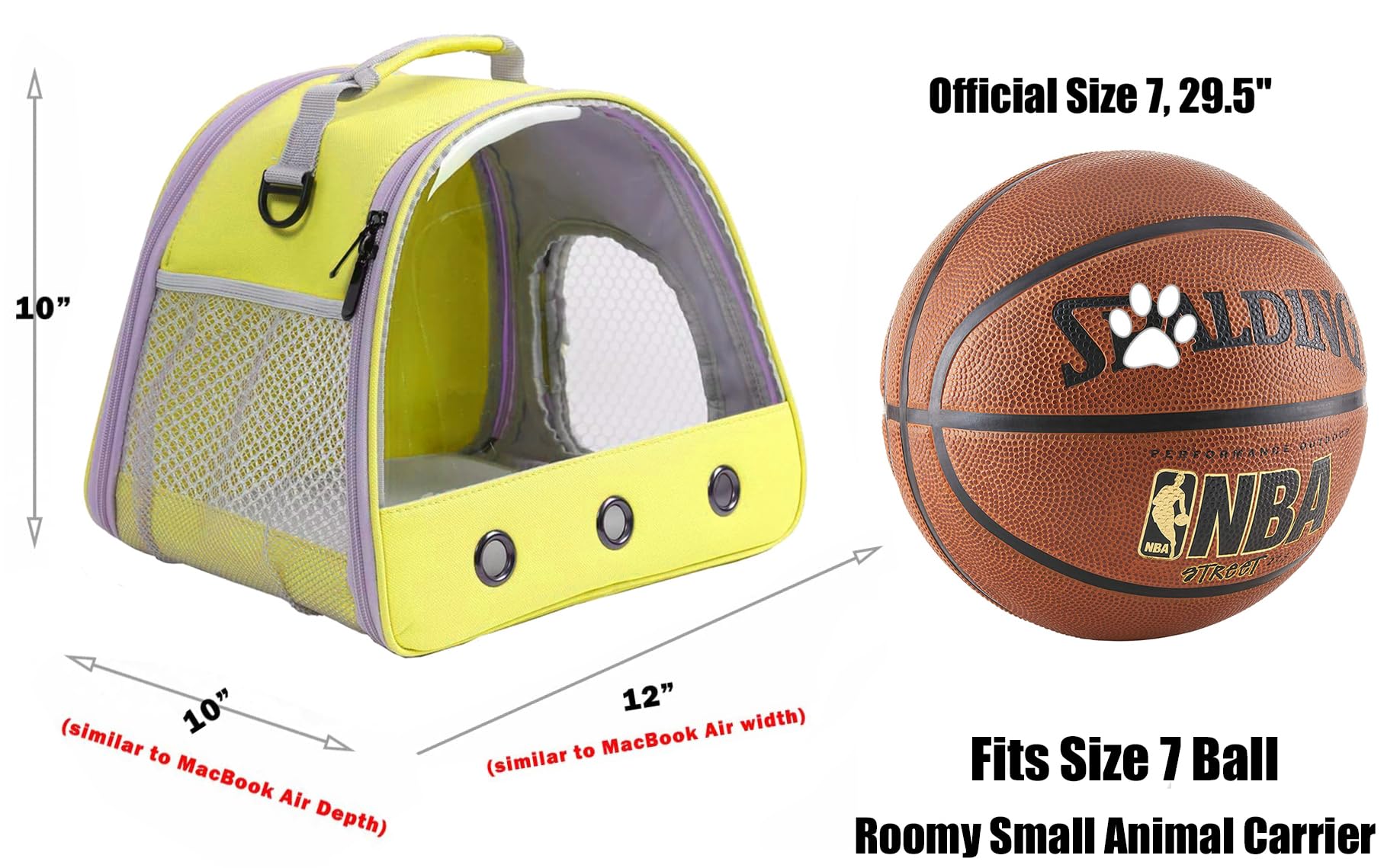 Guinea Pig Carrier Backpack, Clear Bubble Window Backpack For Guinea Pig, Bunny Rat Bird (Yellow, Carrier)